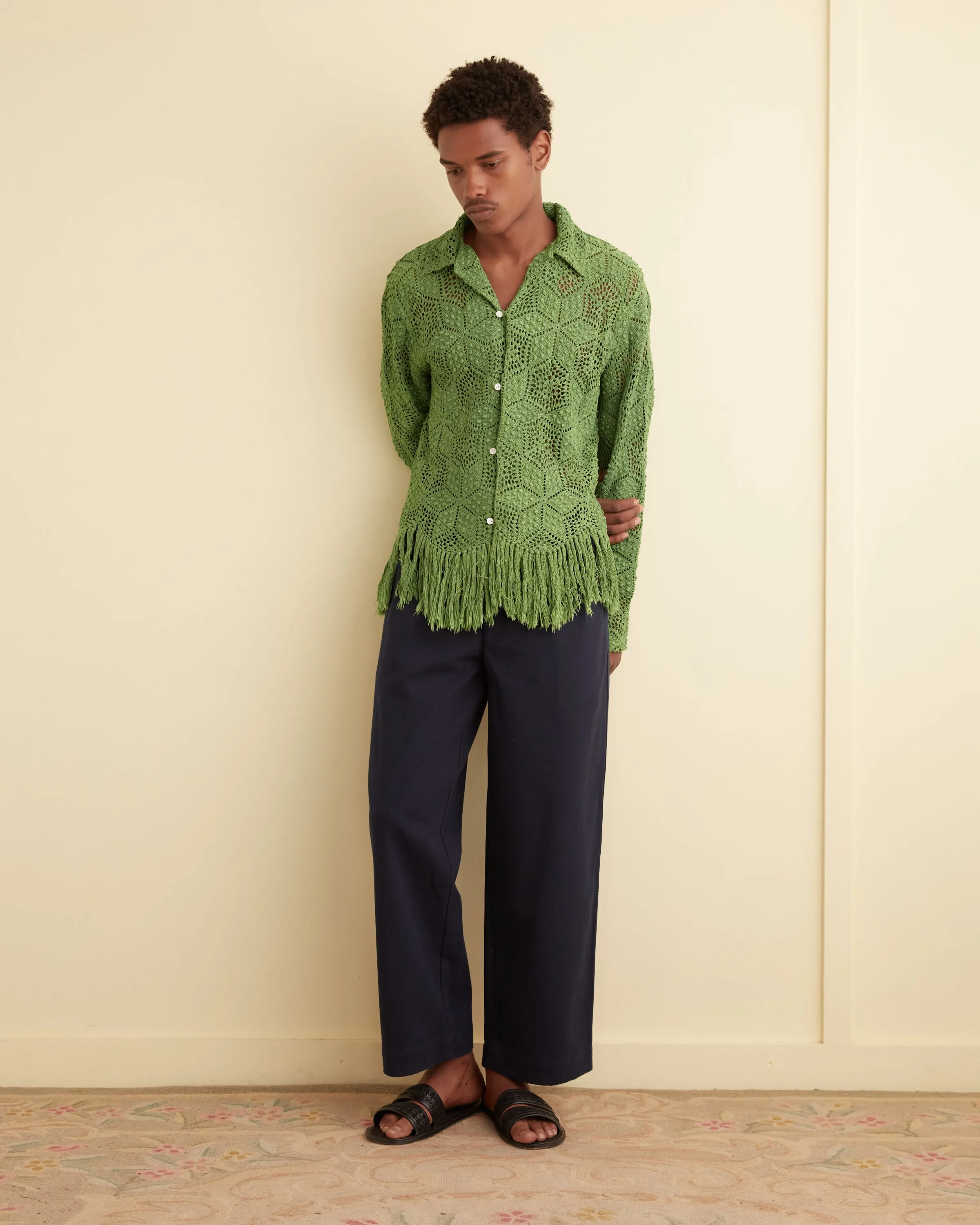 Spinner Fringe Long Sleeve Shirt - S/M sold by BODE