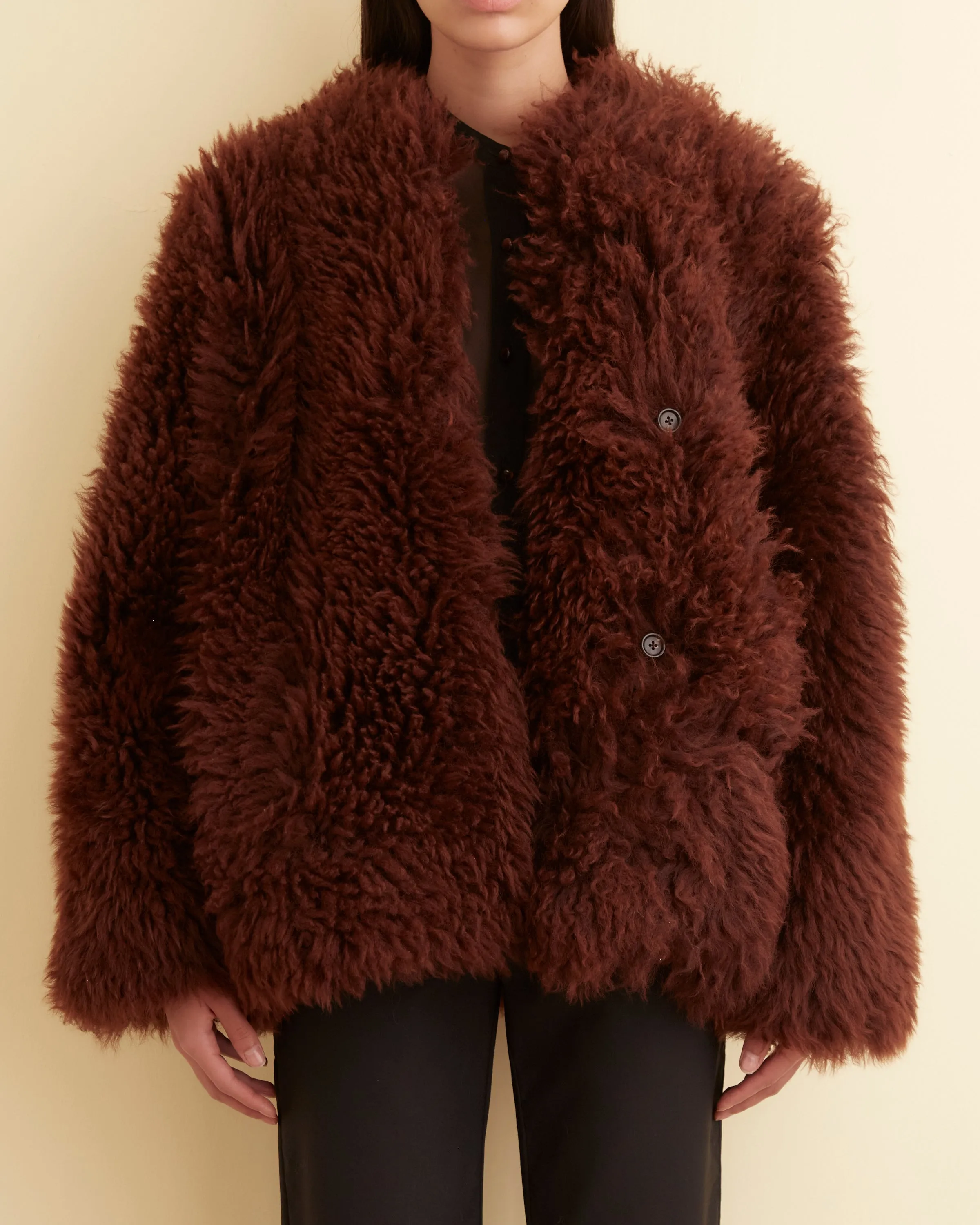 Crane Shag Shearling Coat - Brown sold by BODE product image thumbnail 2