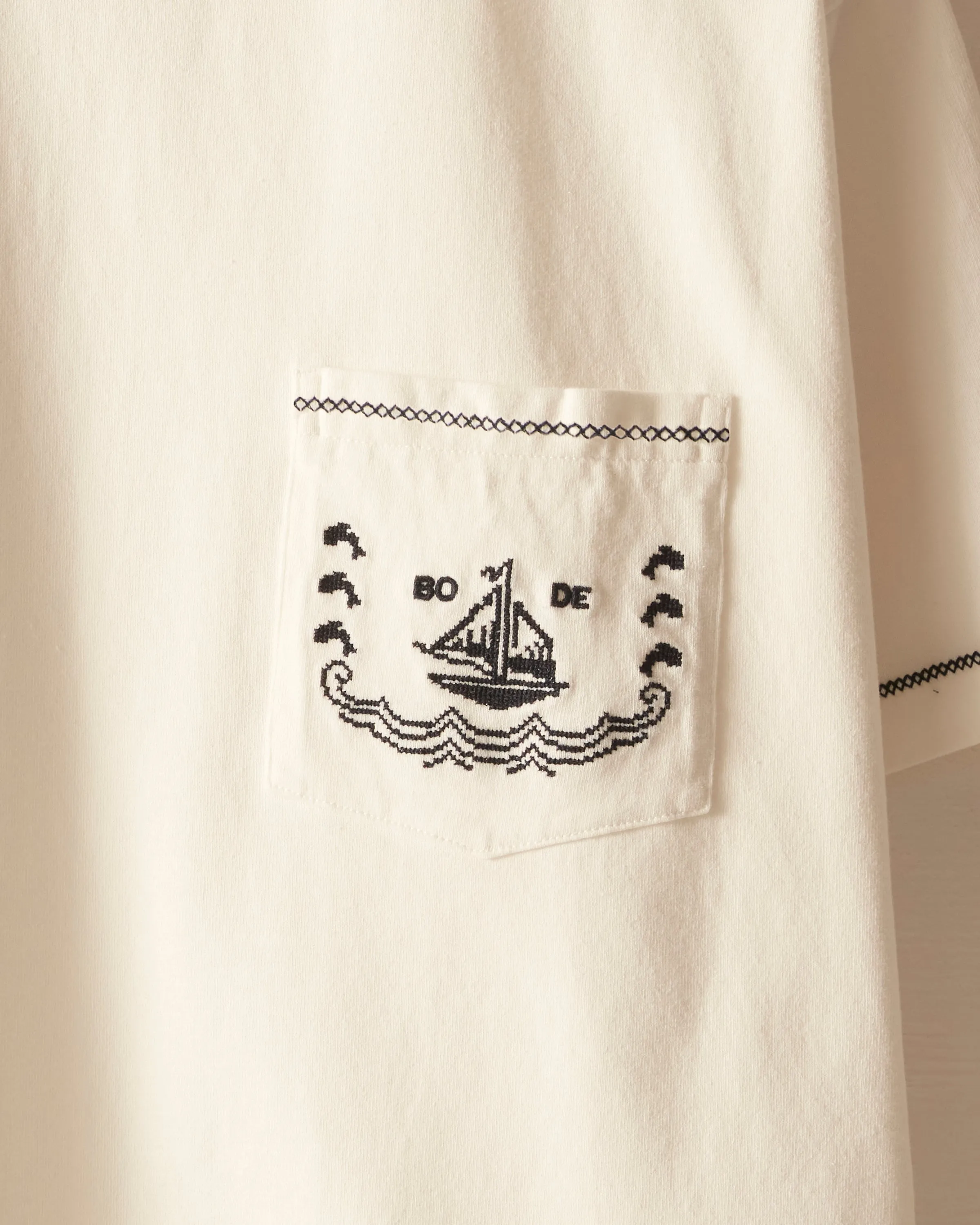 Sailboat Pocket Tee - Cream sold by BODE product image thumbnail 2