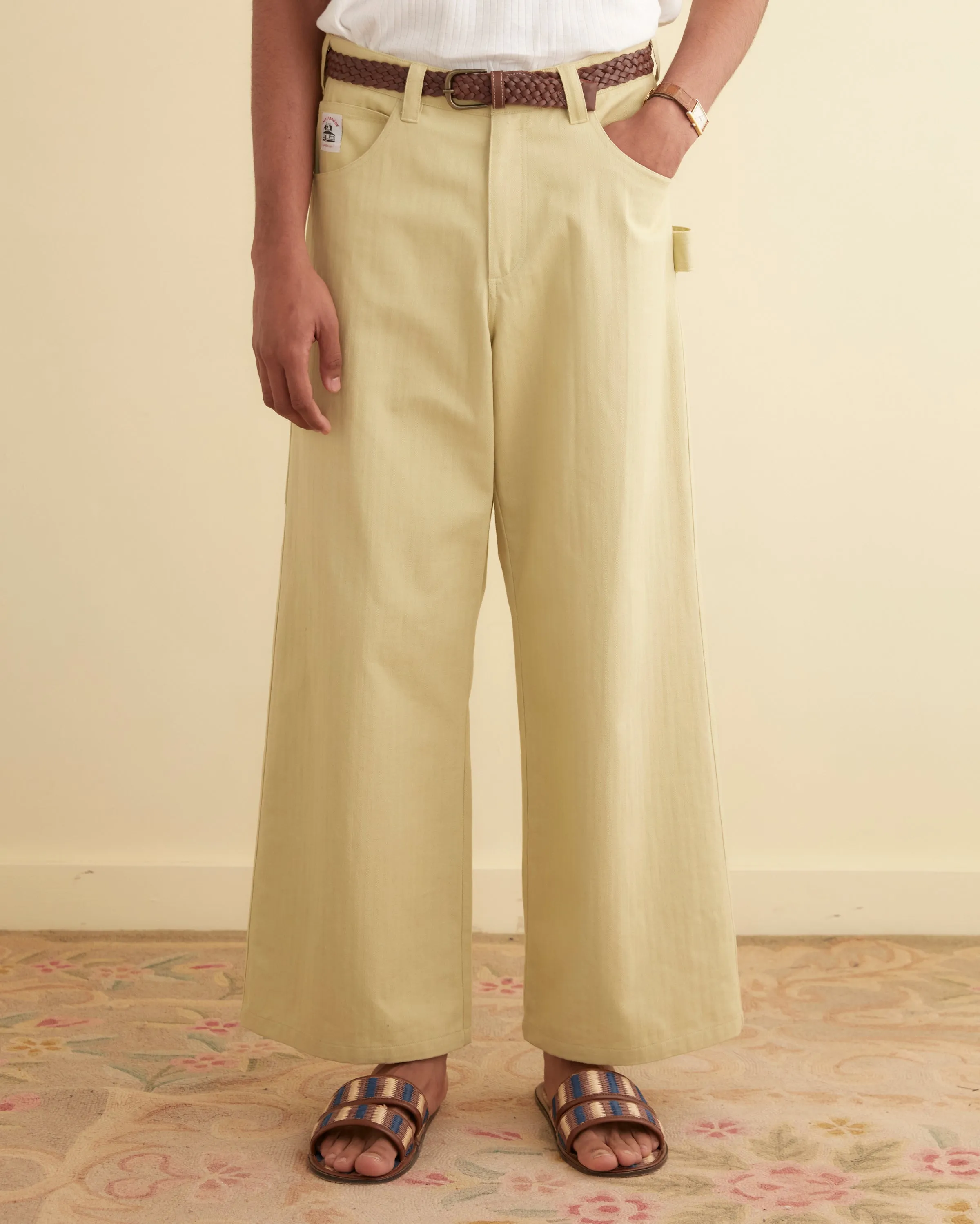 Herringbone Knolly Brook Trousers - Green sold by BODE product image thumbnail 2