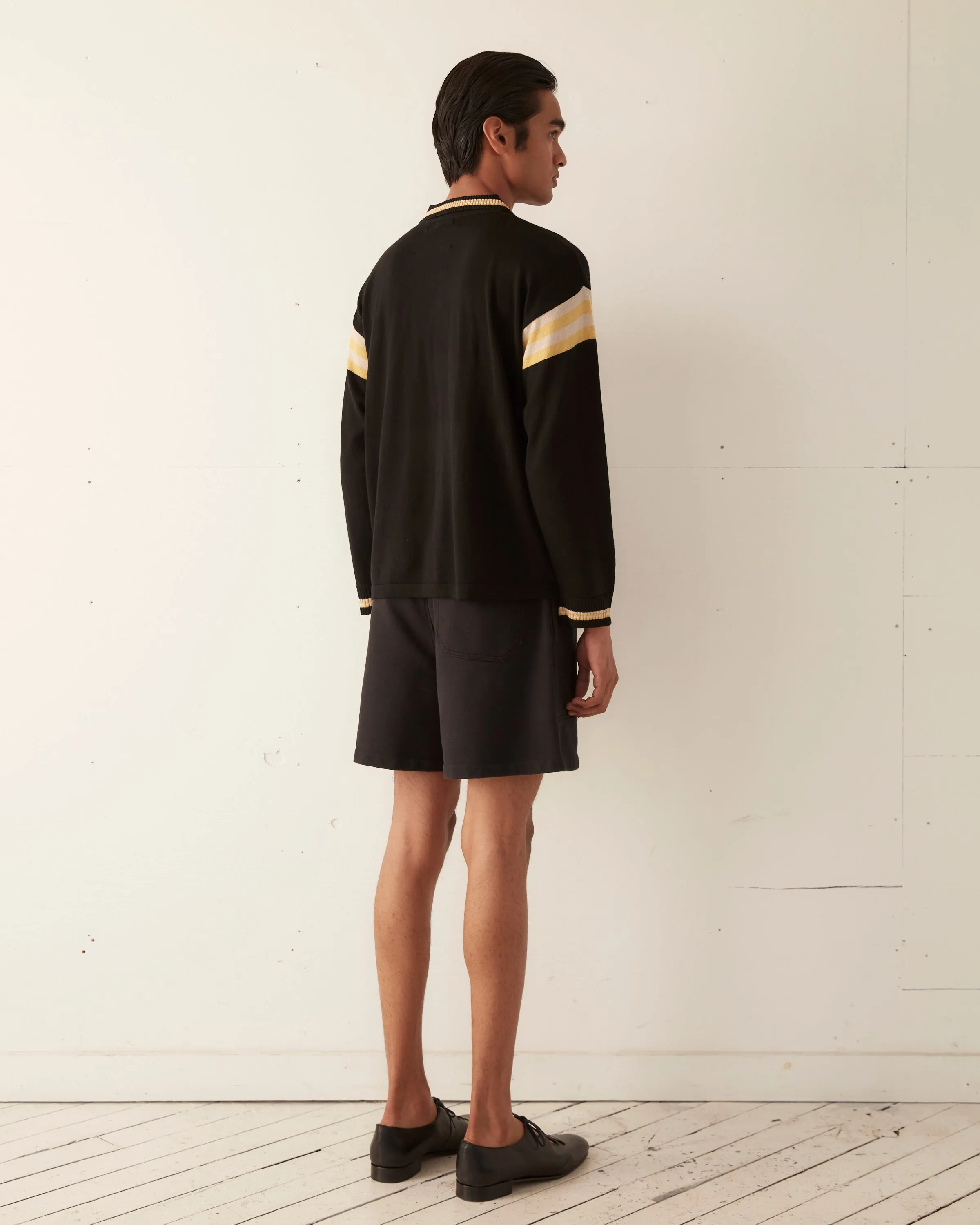 Four Stripe Cycling Polo - Black sold by BODE product image thumbnail 4