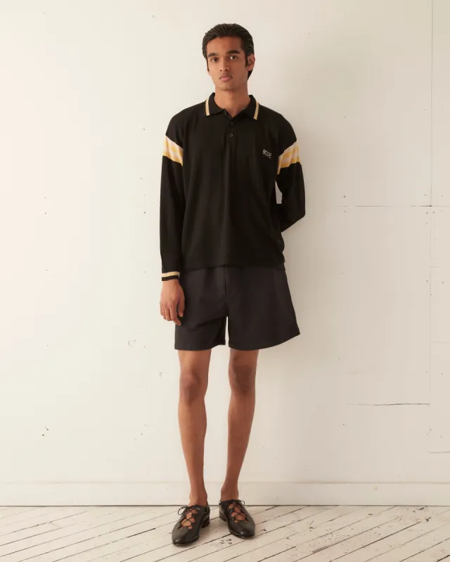 Four Stripe Cycling Polo - Black sold by BODE