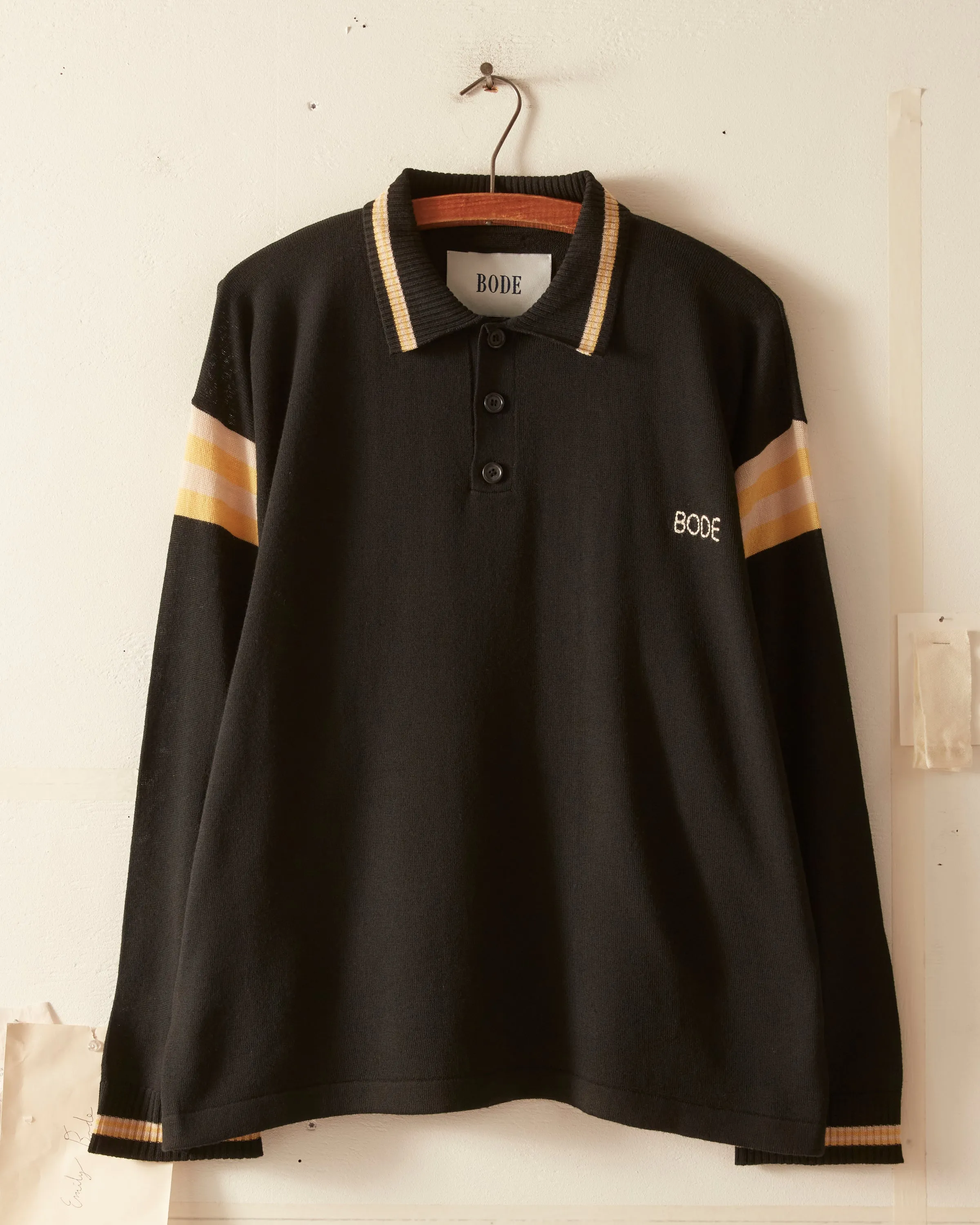 Four Stripe Cycling Polo - Black sold by BODE product image thumbnail 2