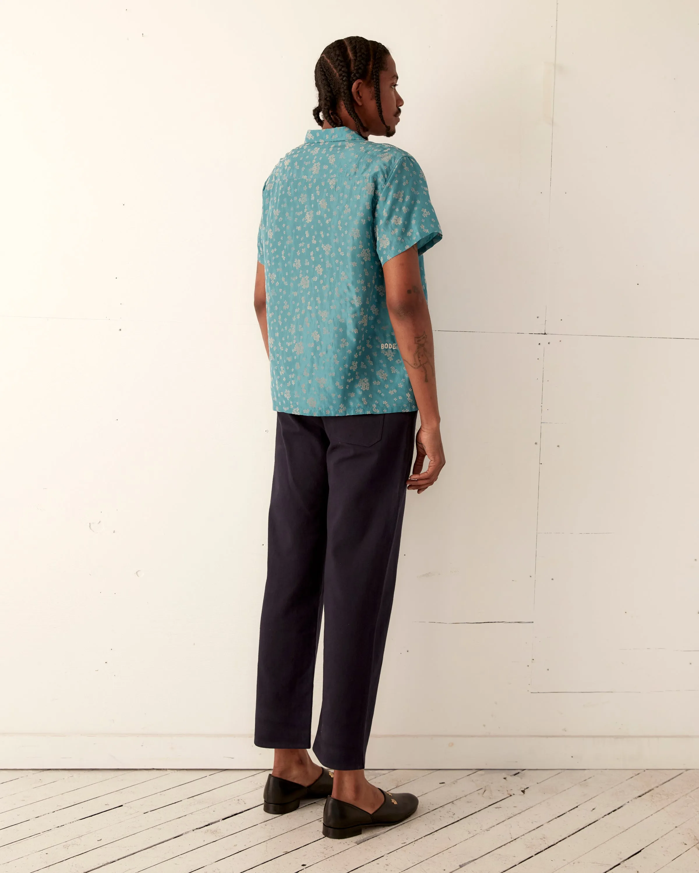 Floral Flocked Short Sleeve Shirt sold by BODE product image thumbnail 4