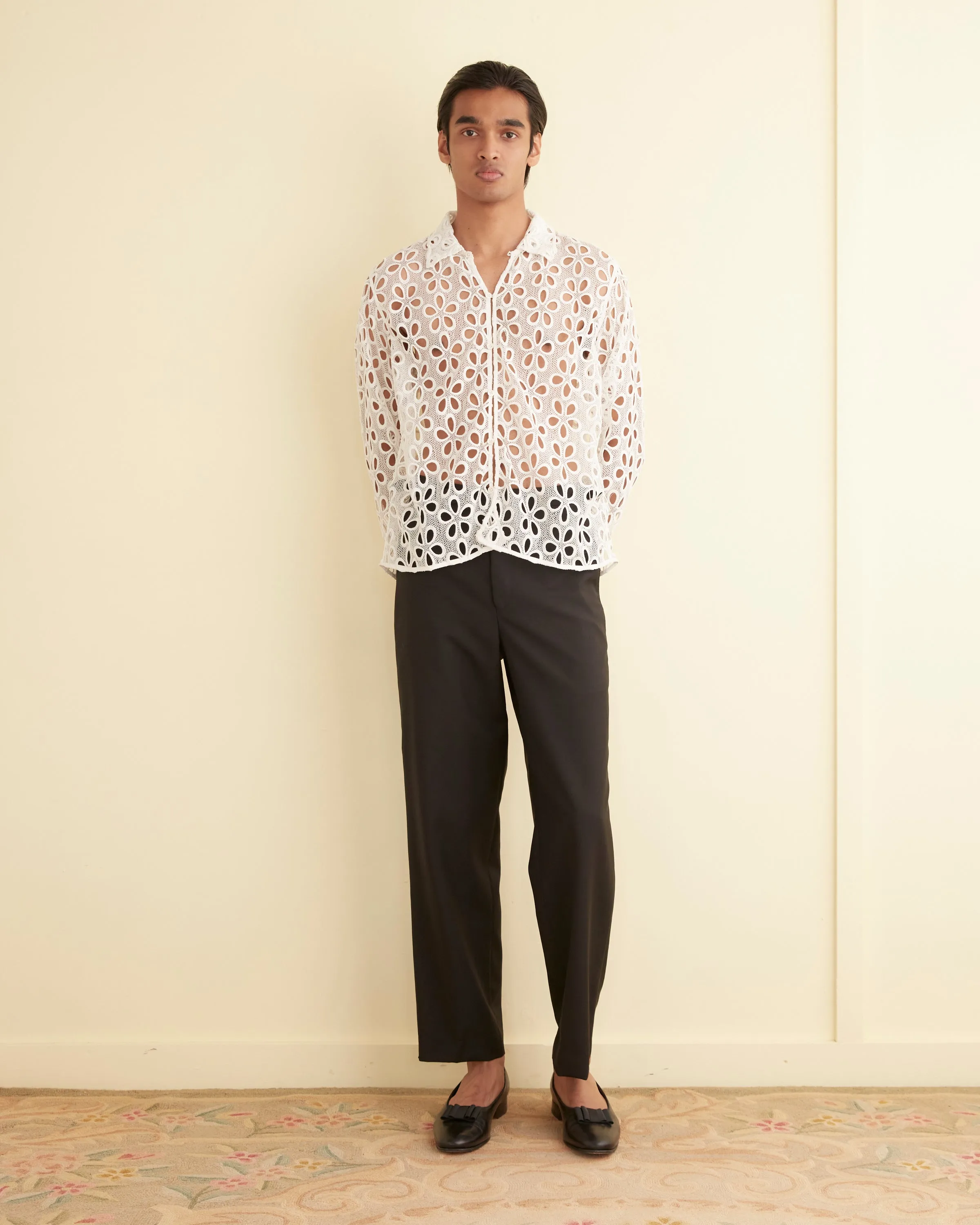 Primrose Lace Long Sleeve Shirt sold by BODE