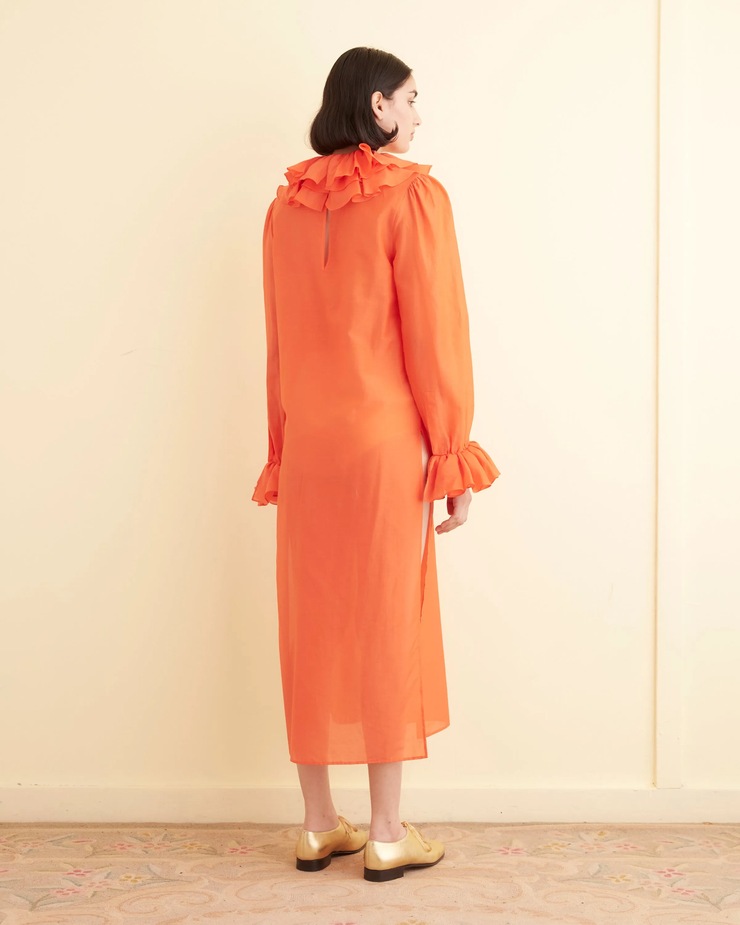 Boo Ruffle Gown - Orange sold by BODE product image thumbnail 3