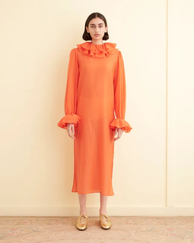 Boo Ruffle Gown - Orange sold by BODE