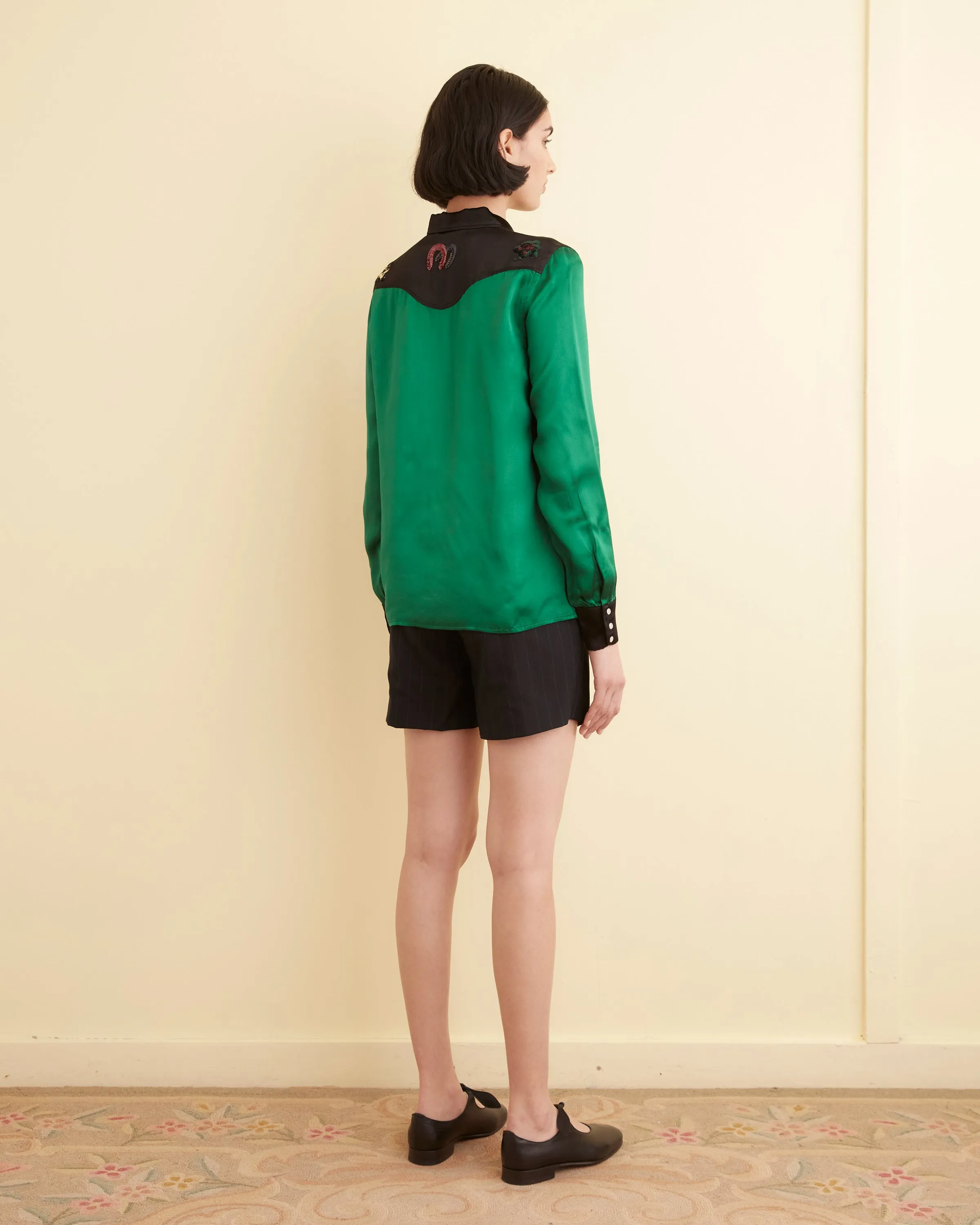 Sequin Rodeo Shirt - Dark Green sold by BODE product image thumbnail 3