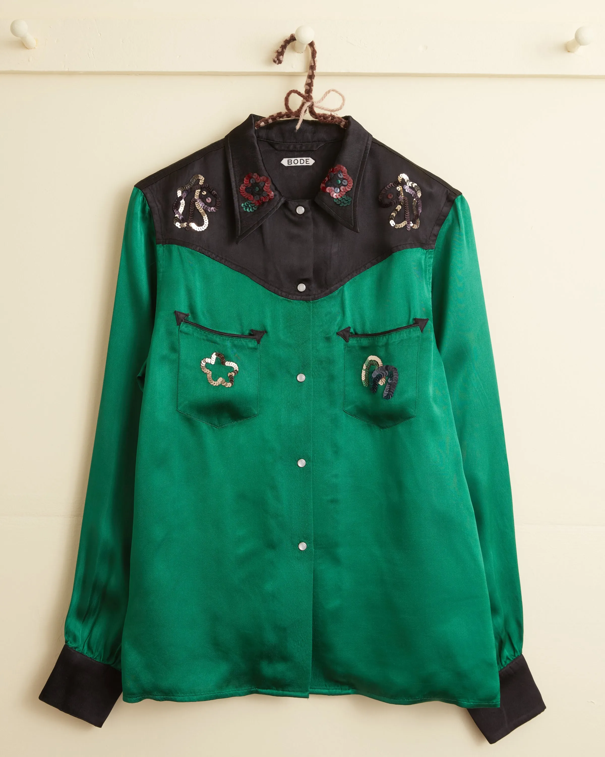 Sequin Rodeo Shirt - Dark Green sold by BODE product image thumbnail 4