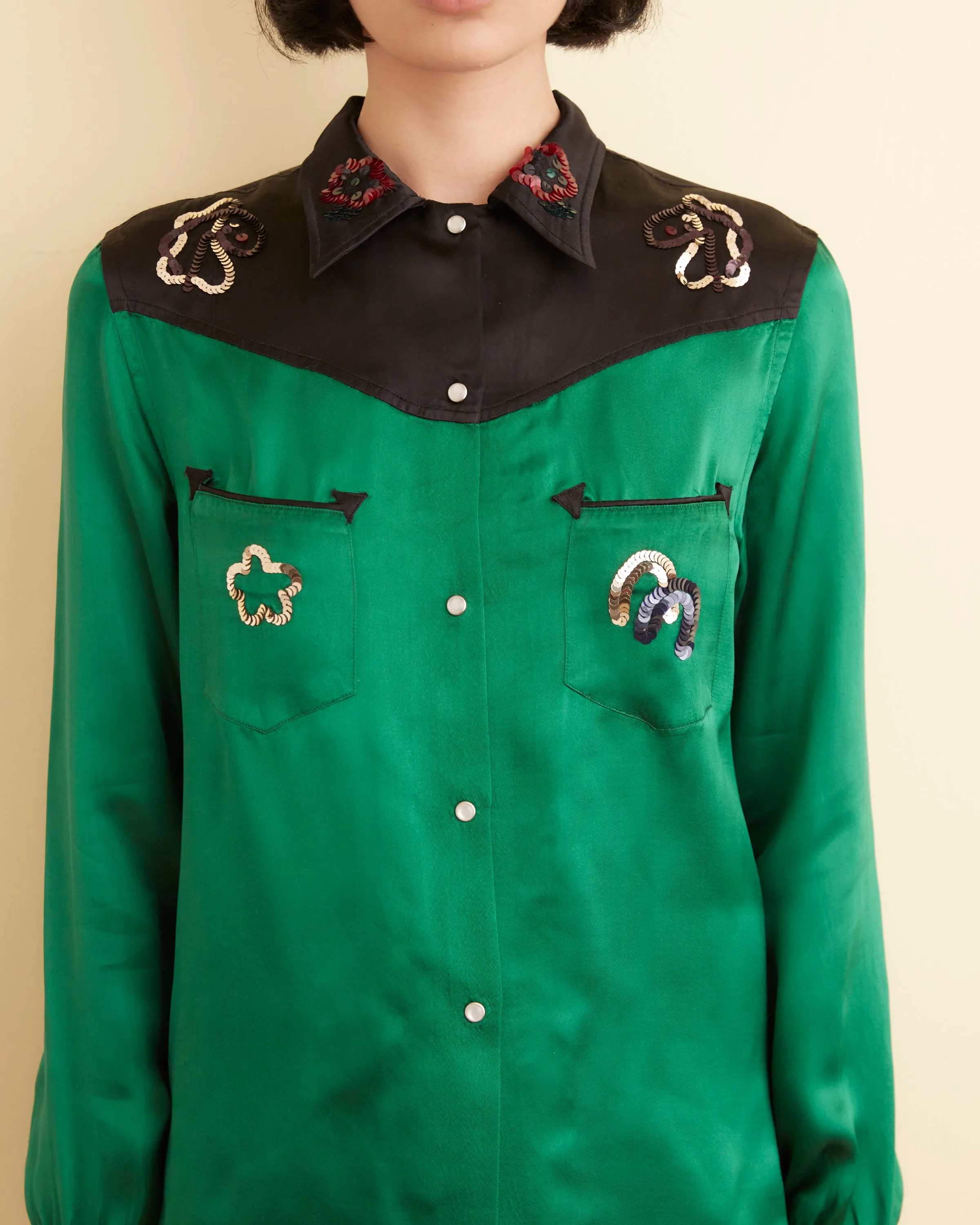 Sequin Rodeo Shirt - Dark Green sold by BODE product image thumbnail 2