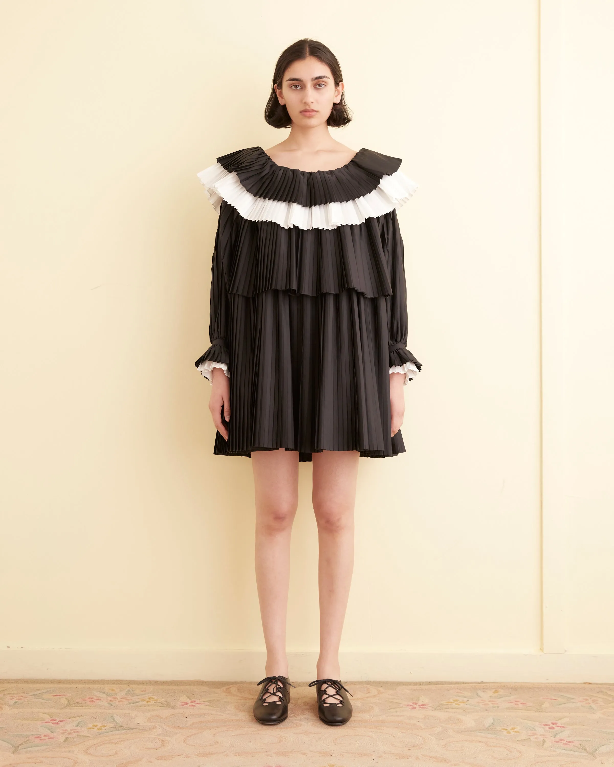 Brunch Dress - White/Black sold by BODE