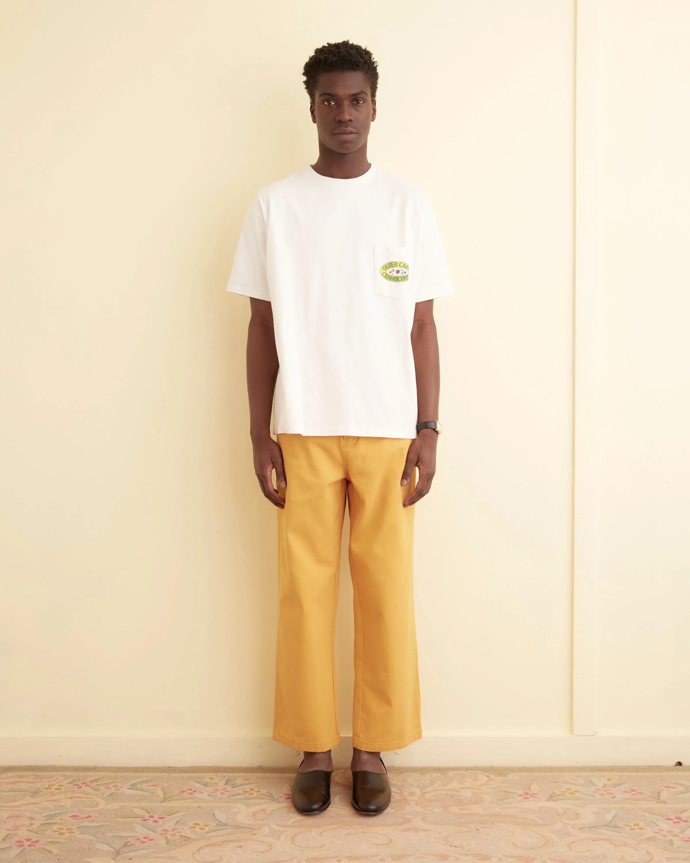 Twill Knolly Brook Trousers - Yellow sold by BODE