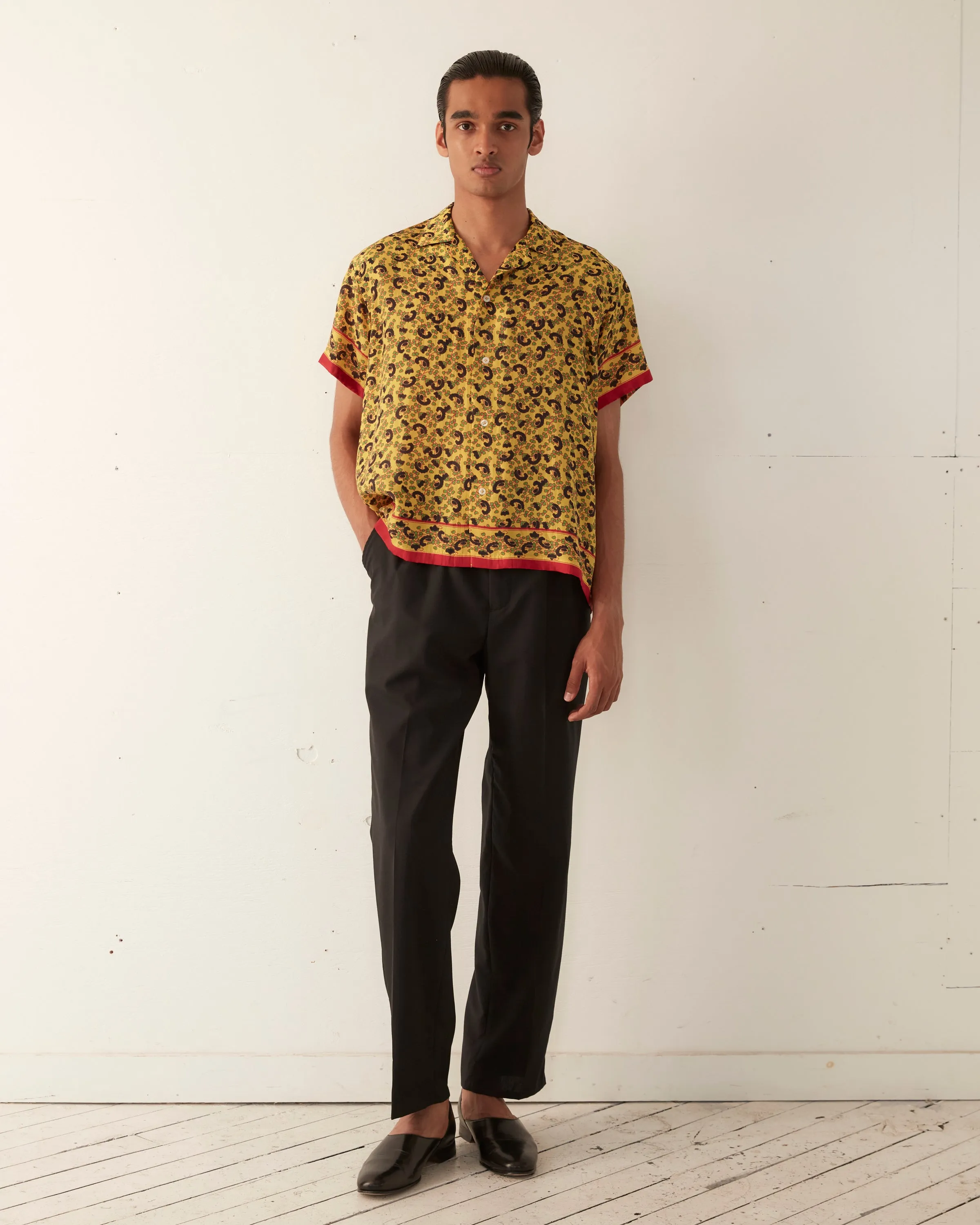 Lemon Paisley Short Sleeve Shirt sold by BODE