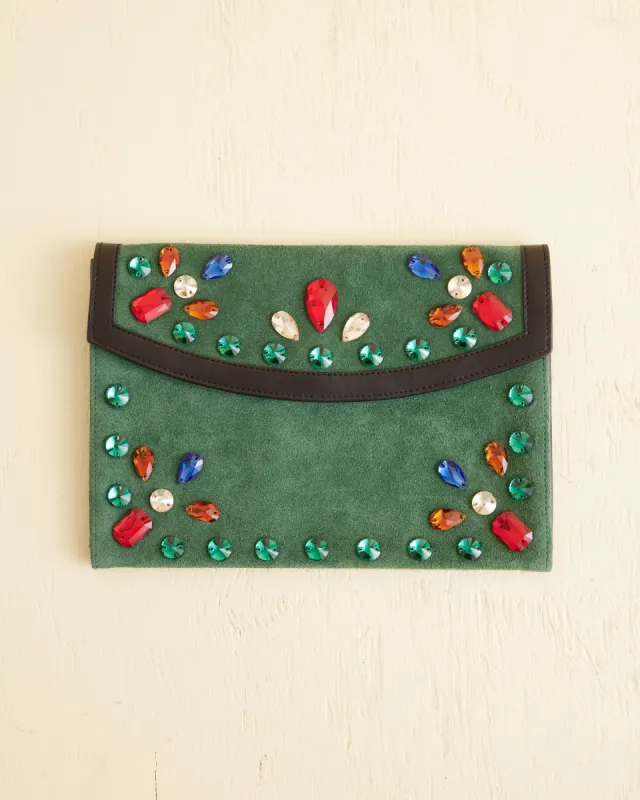 Gem Venue Clutch - Green/Black sold by BODE