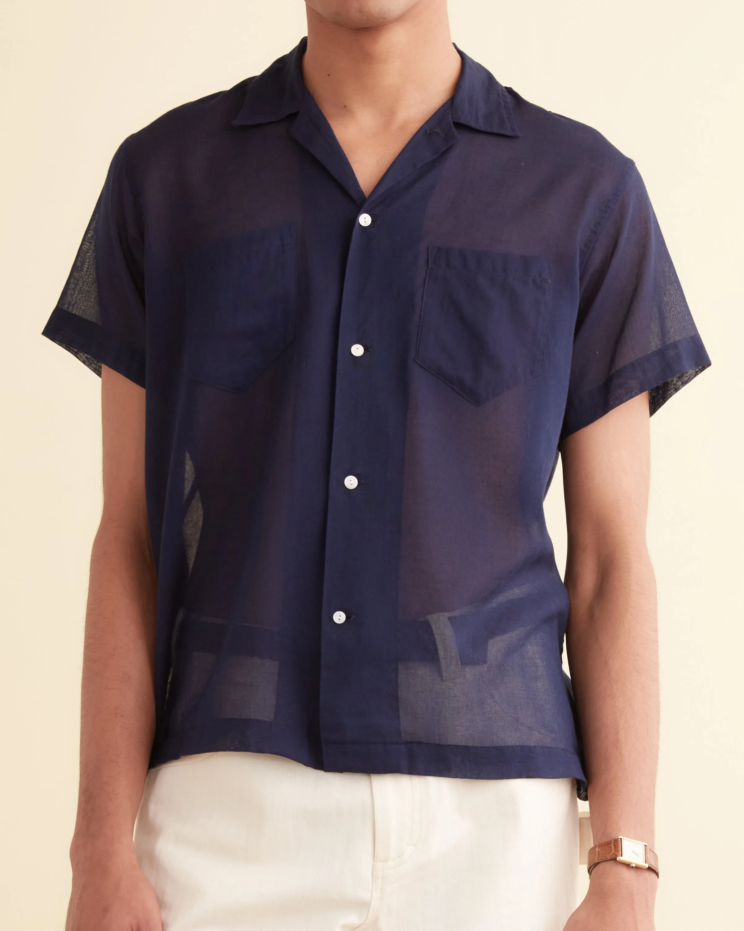 Voile Short Sleeve Shirt - Navy sold by BODE product image thumbnail 2
