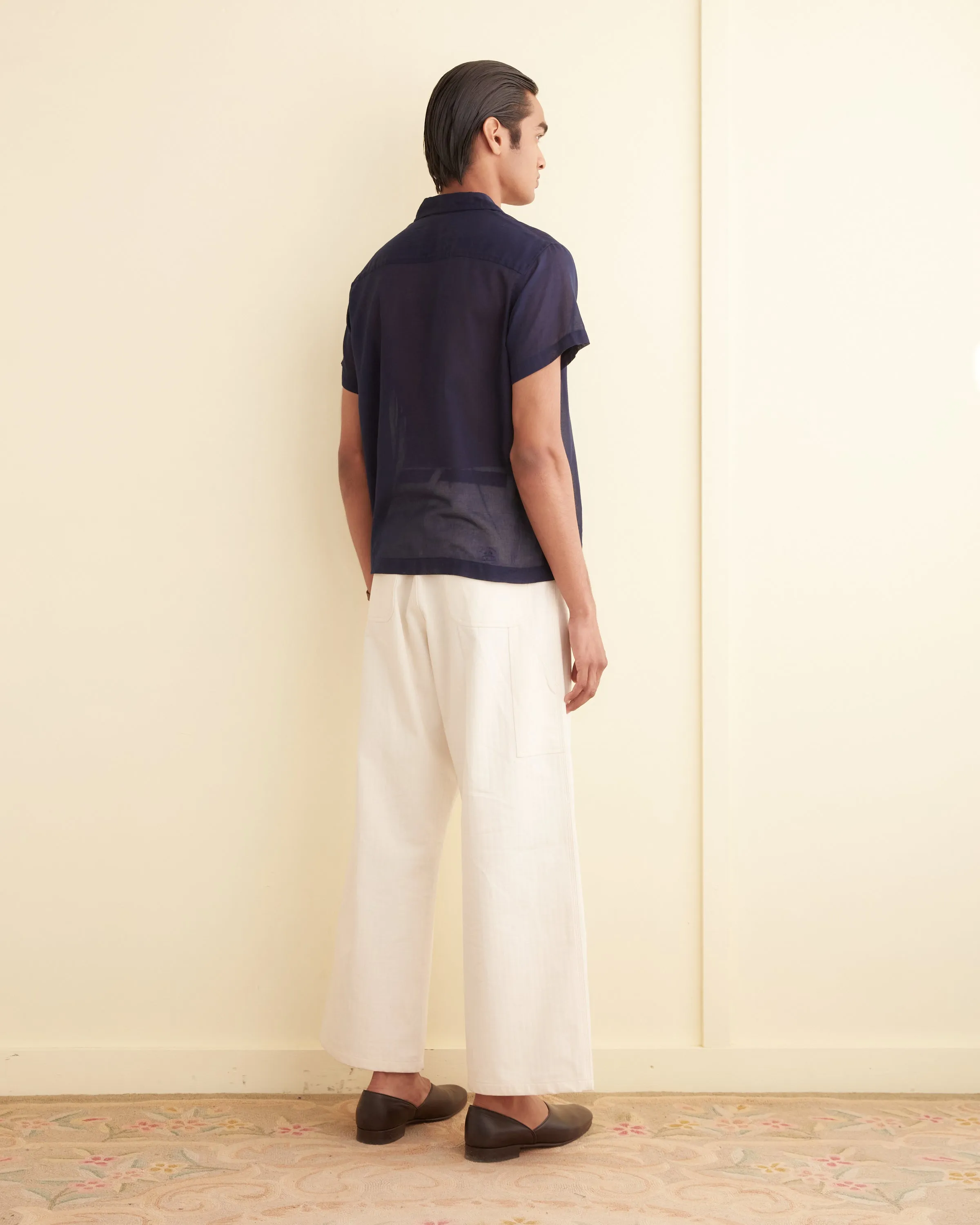 Voile Short Sleeve Shirt - Navy sold by BODE product image thumbnail 3
