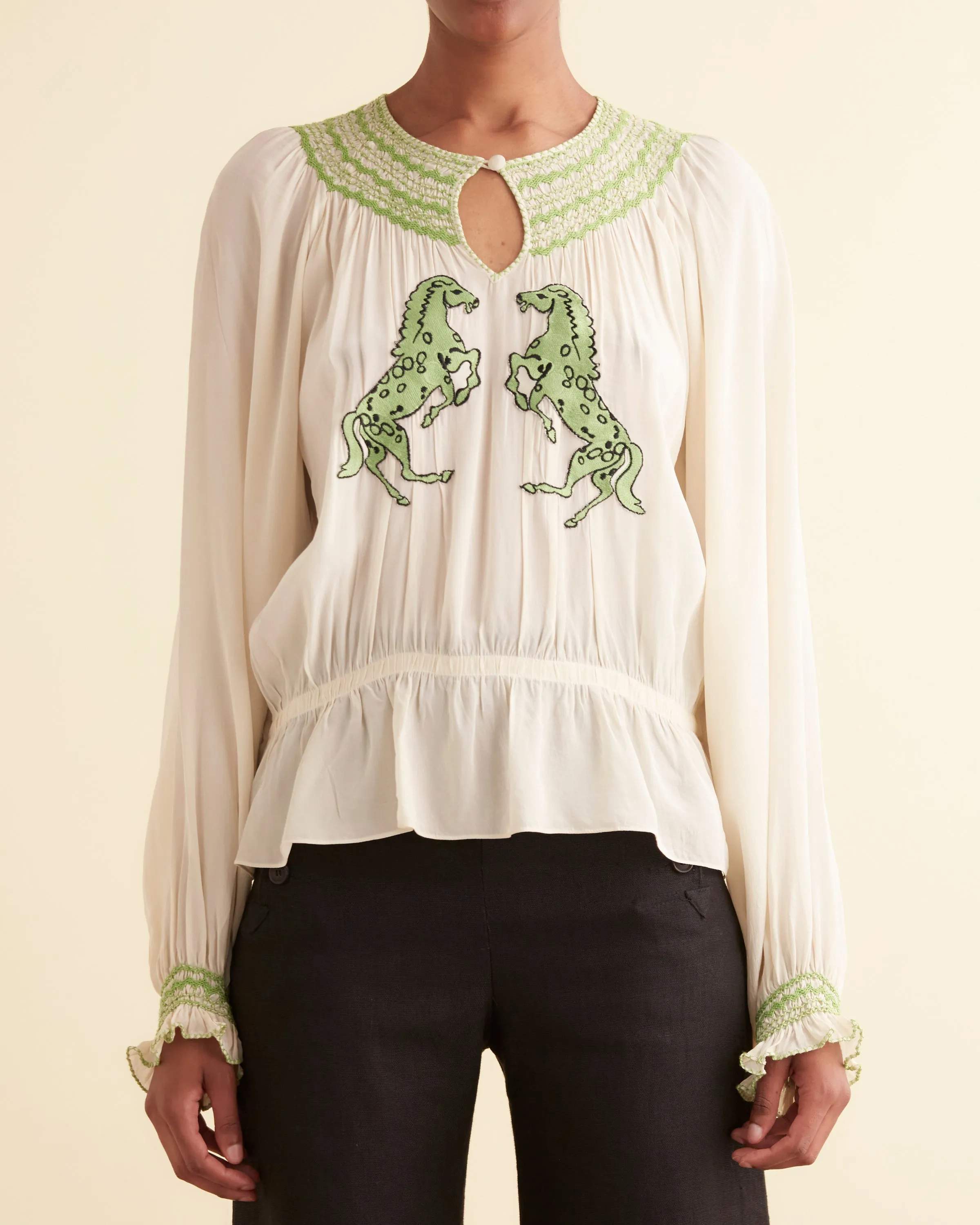 Rearing Stallion Smocked Top sold by BODE product image thumbnail 2