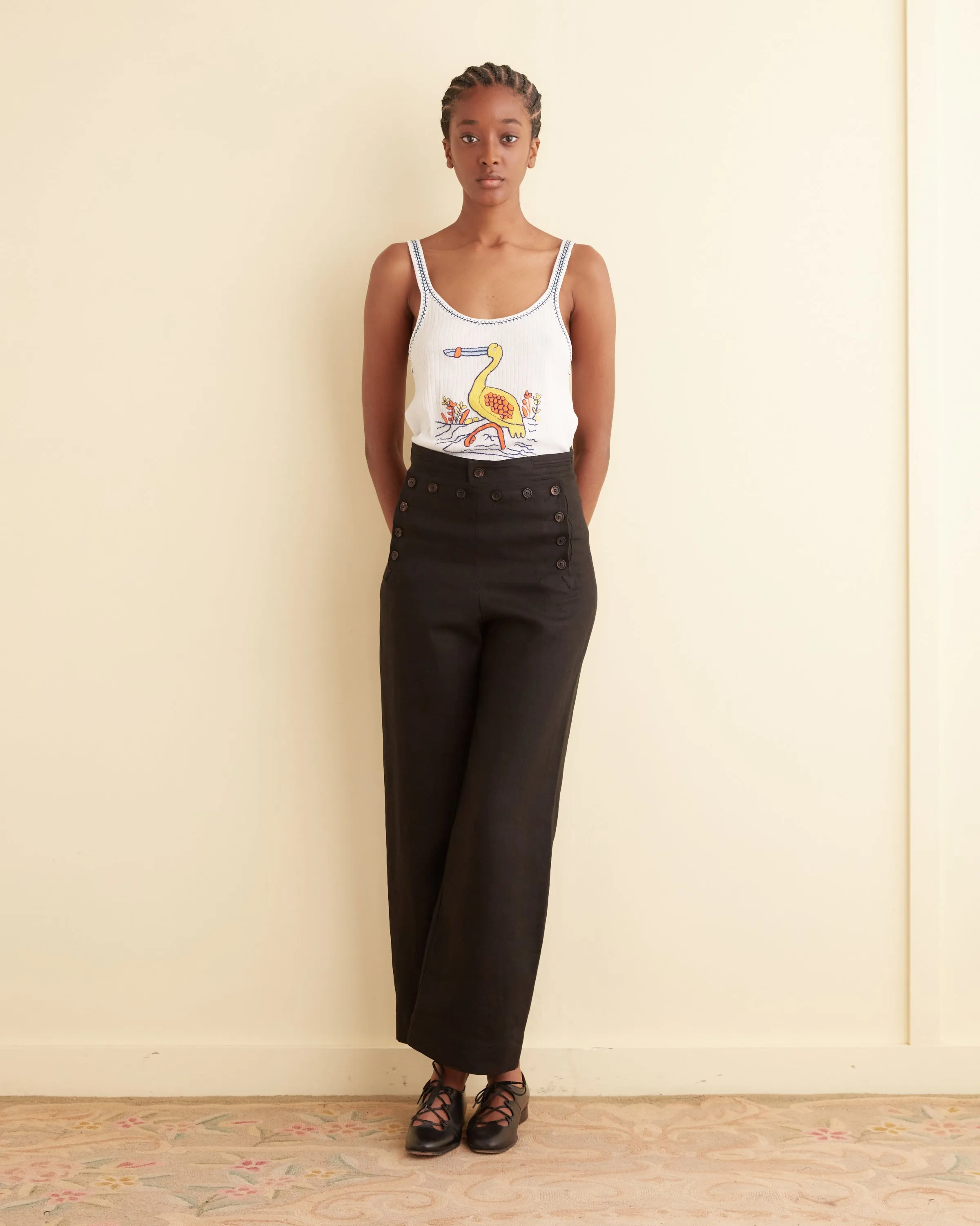 Embroidered Heron Tank sold by BODE