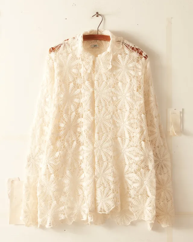 Matera Flake Crochet Shirt - M/L sold by BODE