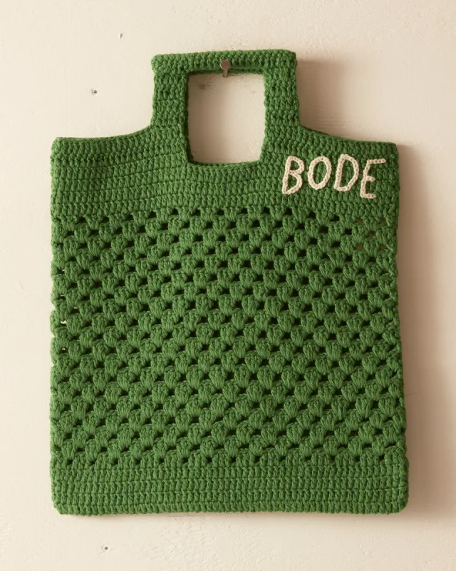 Crochet Tote - Green sold by BODE