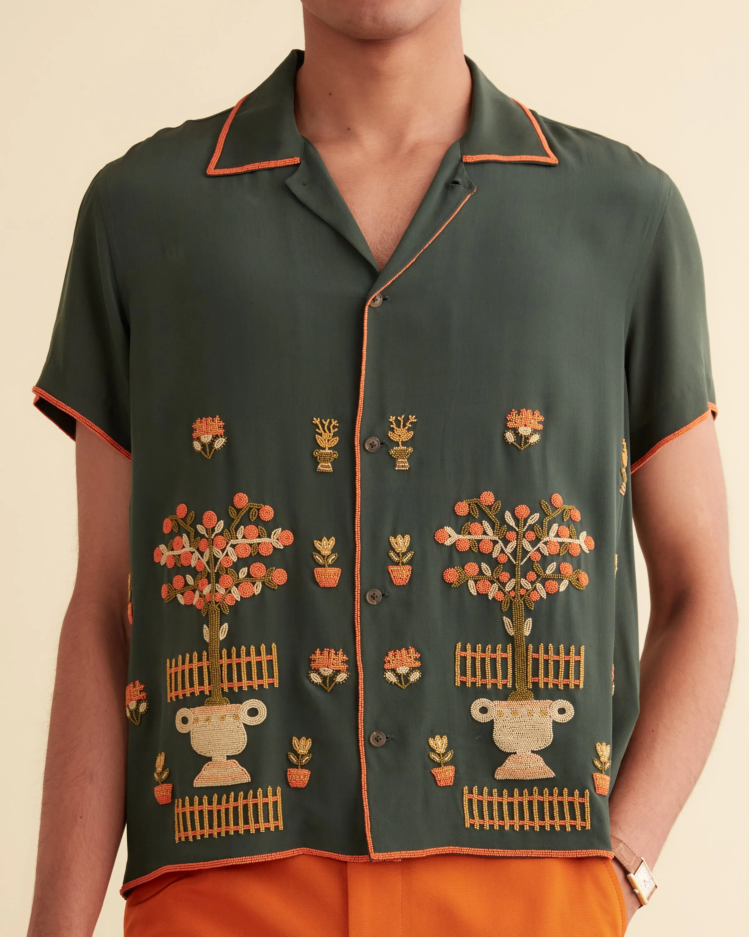 Beaded Paddock Sampler Short Sleeve Shirt sold by BODE product image thumbnail 2