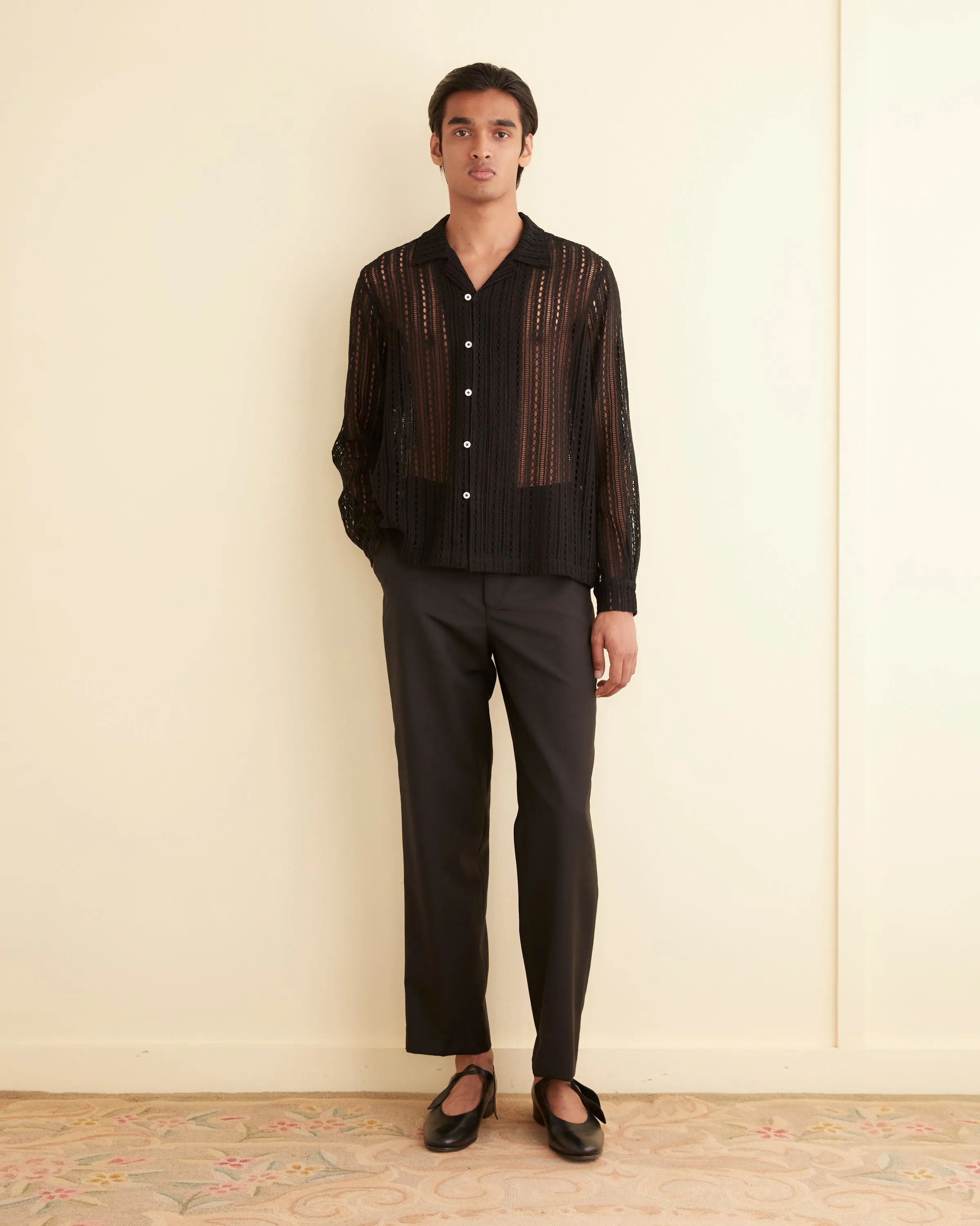 Meandering Lace Long Sleeve Shirt sold by BODE