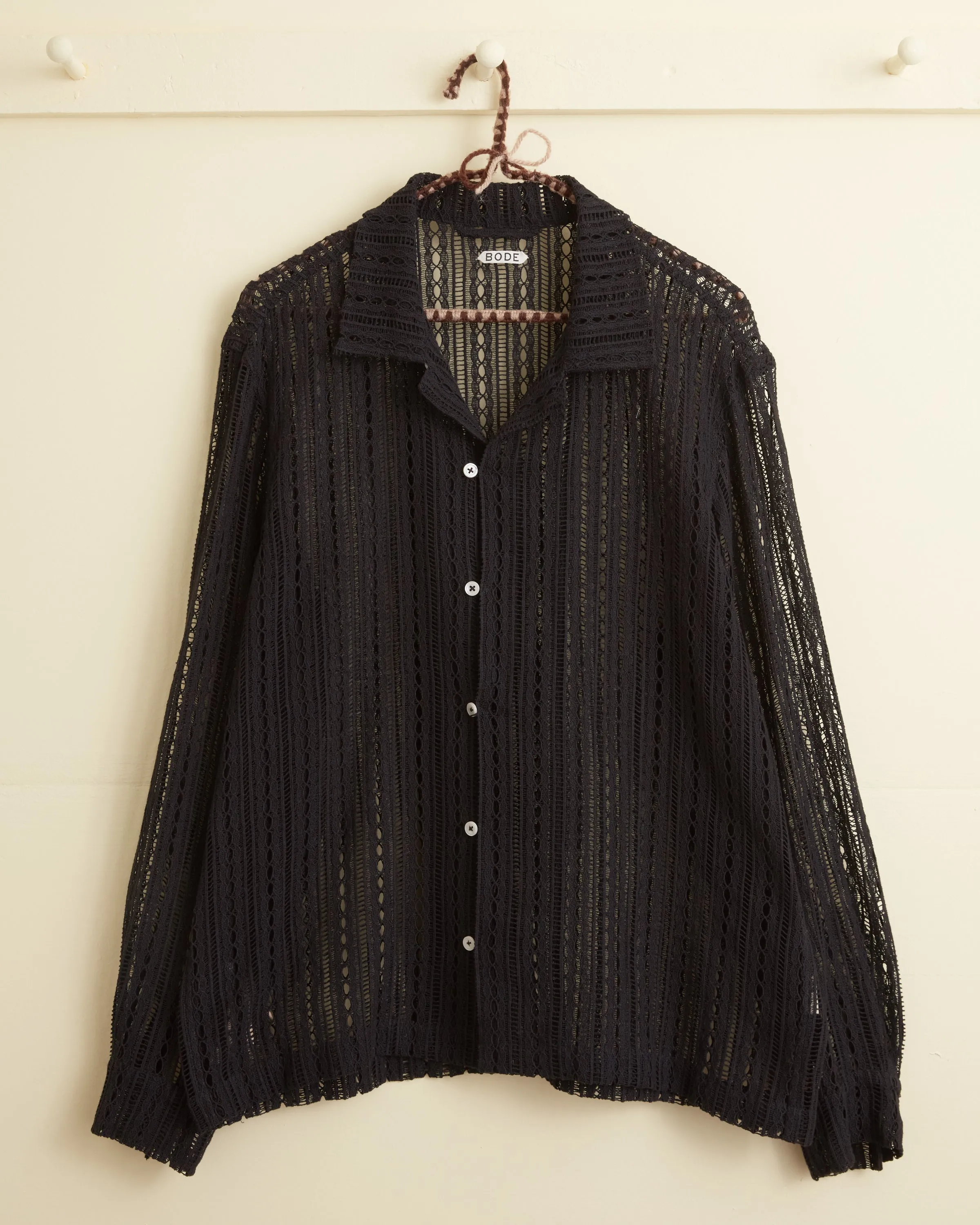 Meandering Lace Long Sleeve Shirt sold by BODE product image thumbnail 4