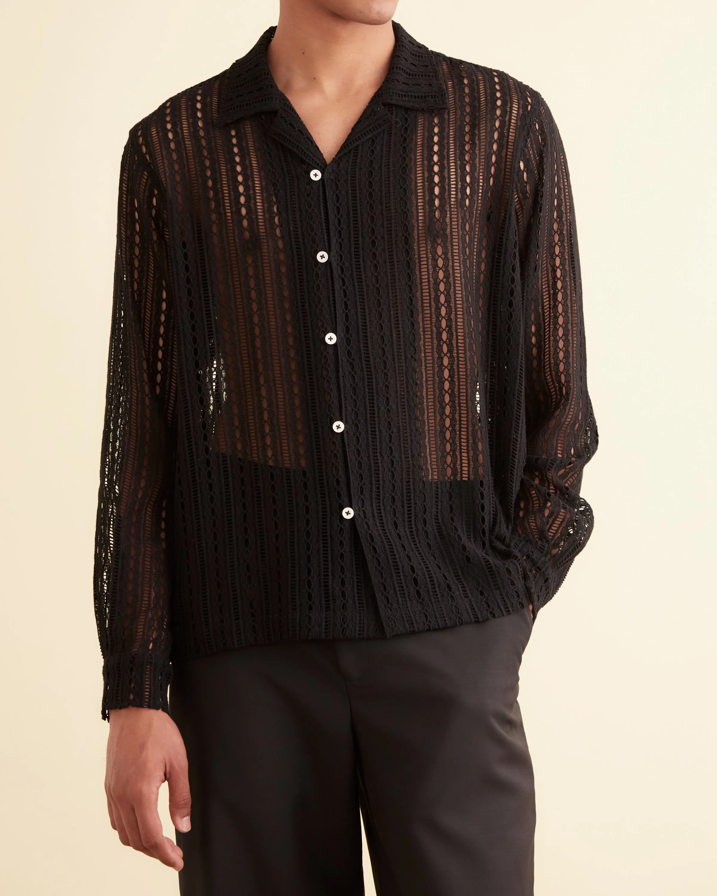 Meandering Lace Long Sleeve Shirt sold by BODE product image thumbnail 2