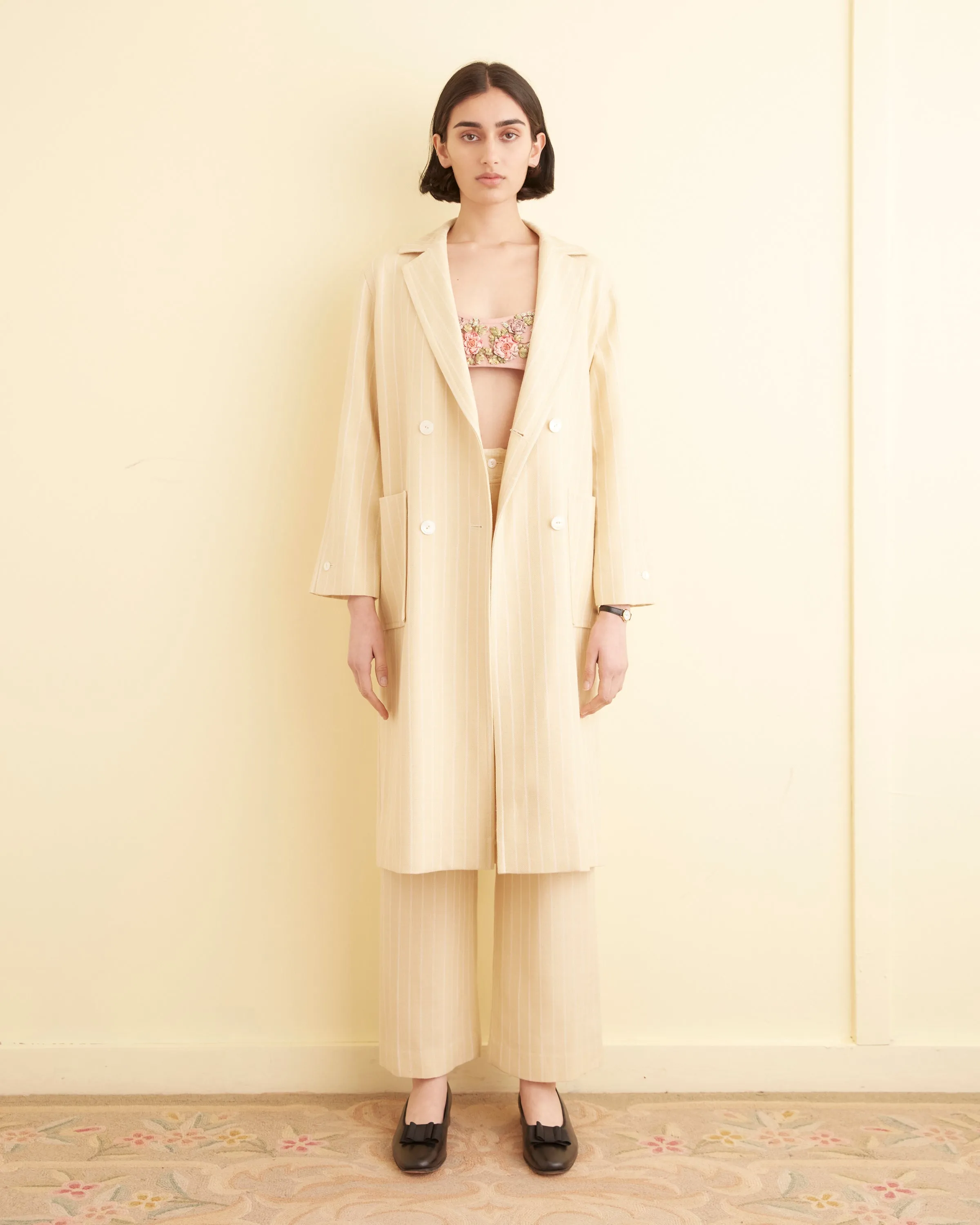 Dennis Stripe Worcester Coat sold by BODE