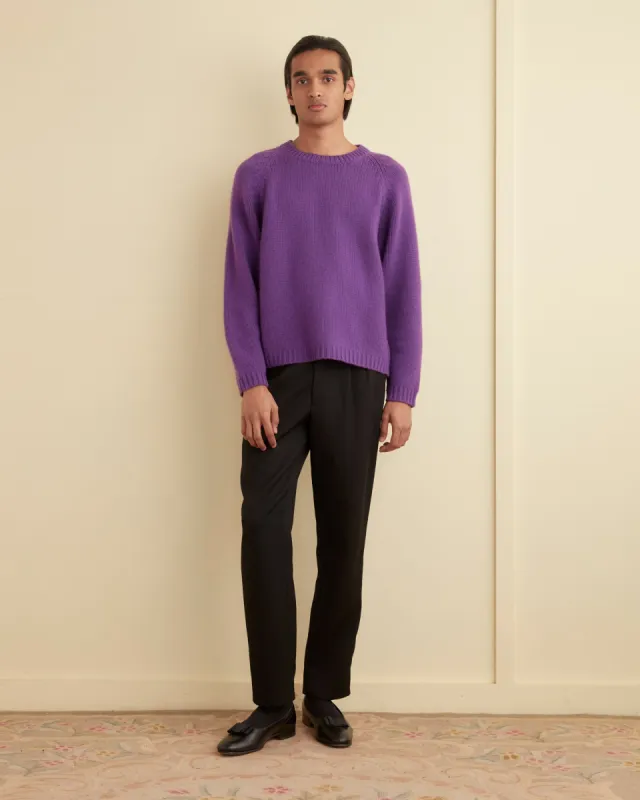 Cashmere Crewneck - Purple sold by BODE