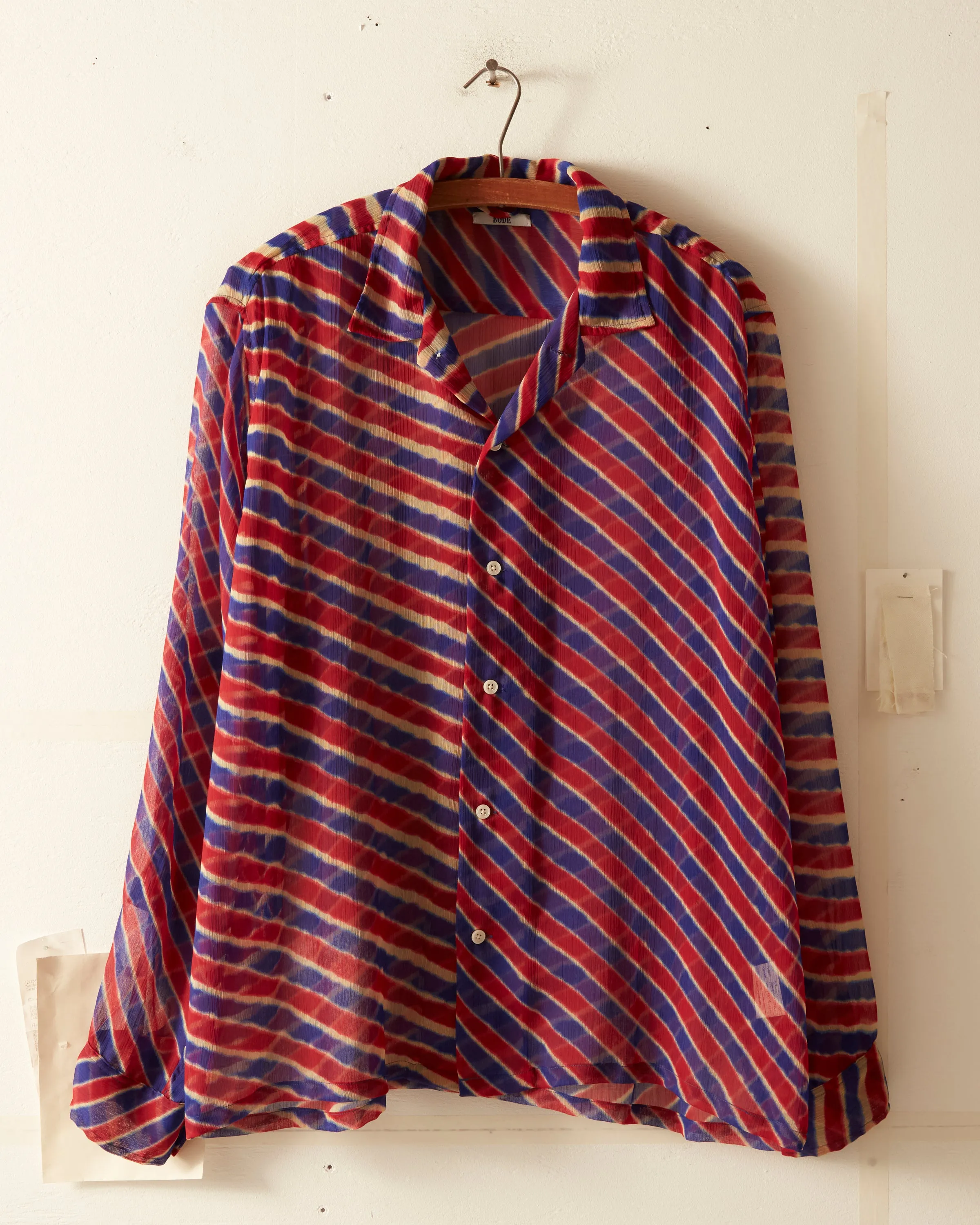Blue Slant Stripe Shirt - M/L sold by BODE