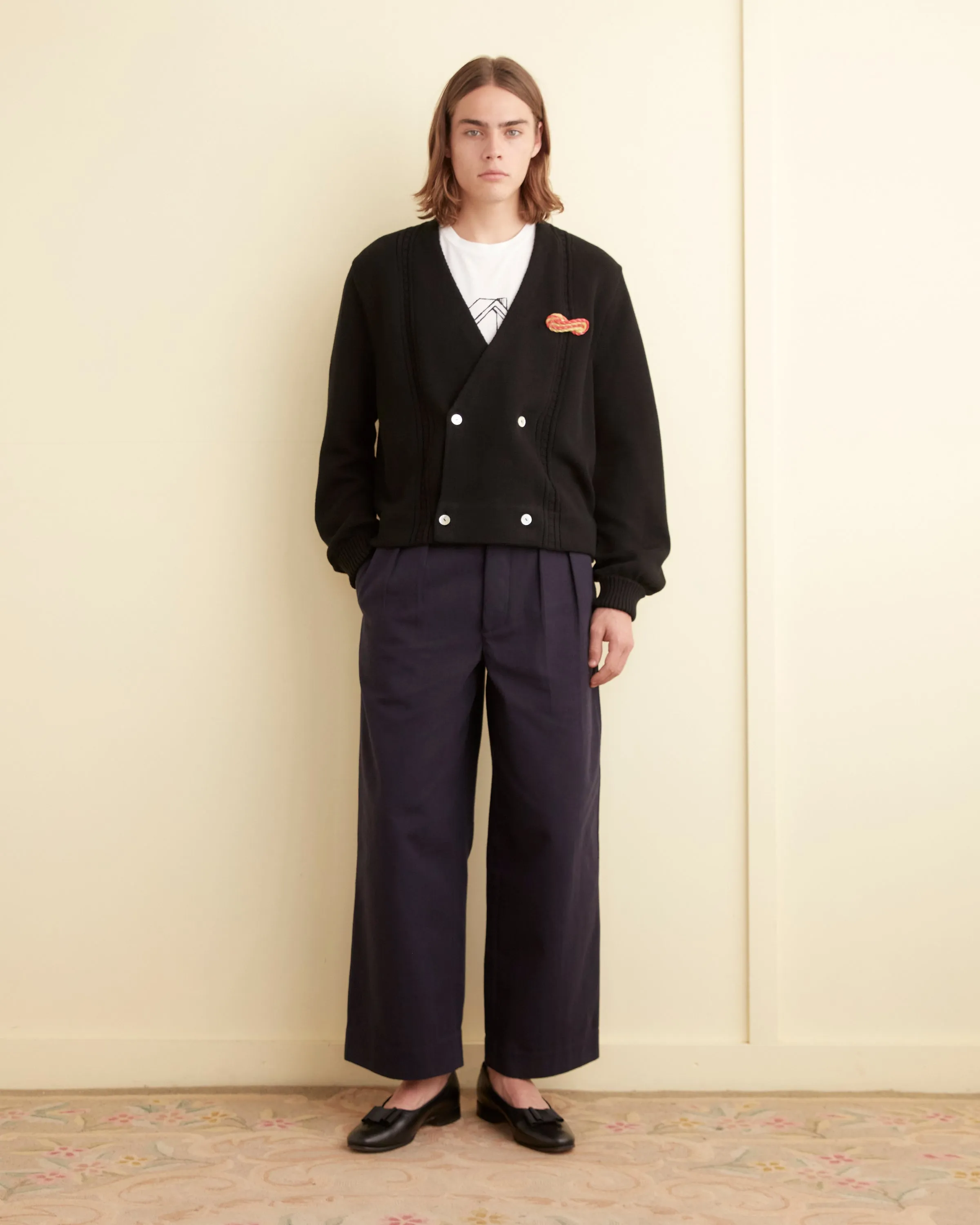 Double-Breasted Cardigan - Black sold by BODE