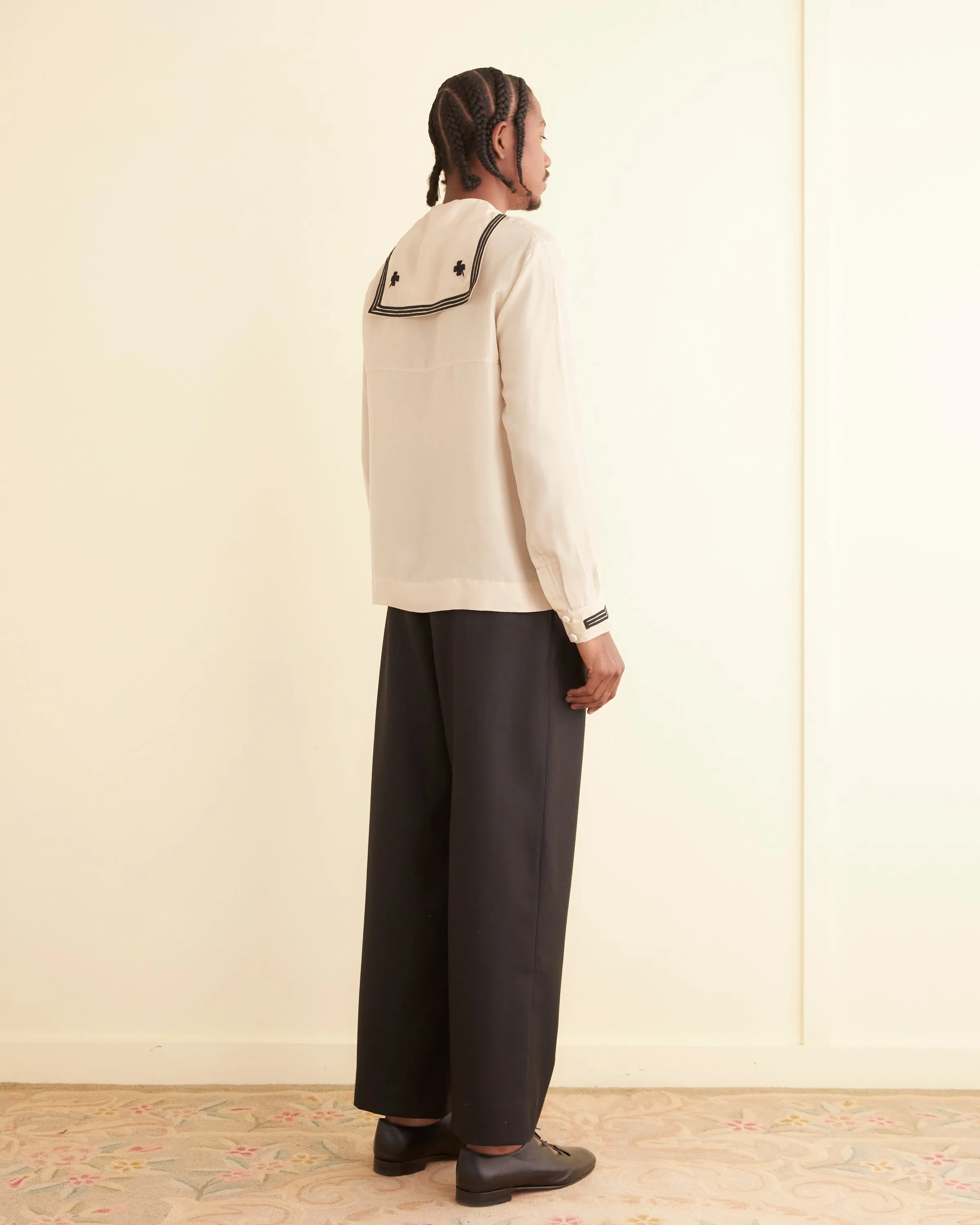 Cricket Shirt - Ecru/Navy sold by BODE product image thumbnail 3