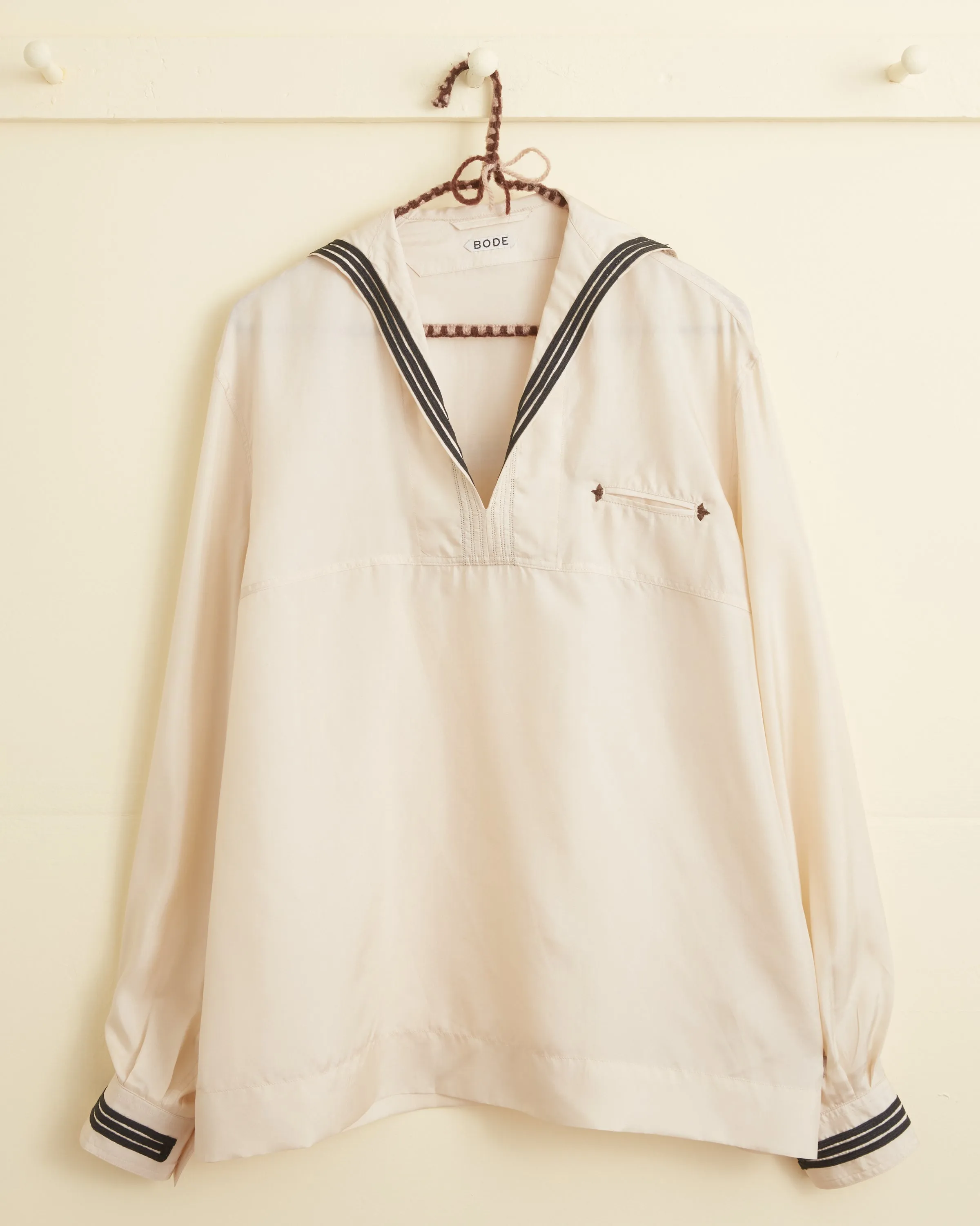 Cricket Shirt - Ecru/Navy sold by BODE product image thumbnail 4