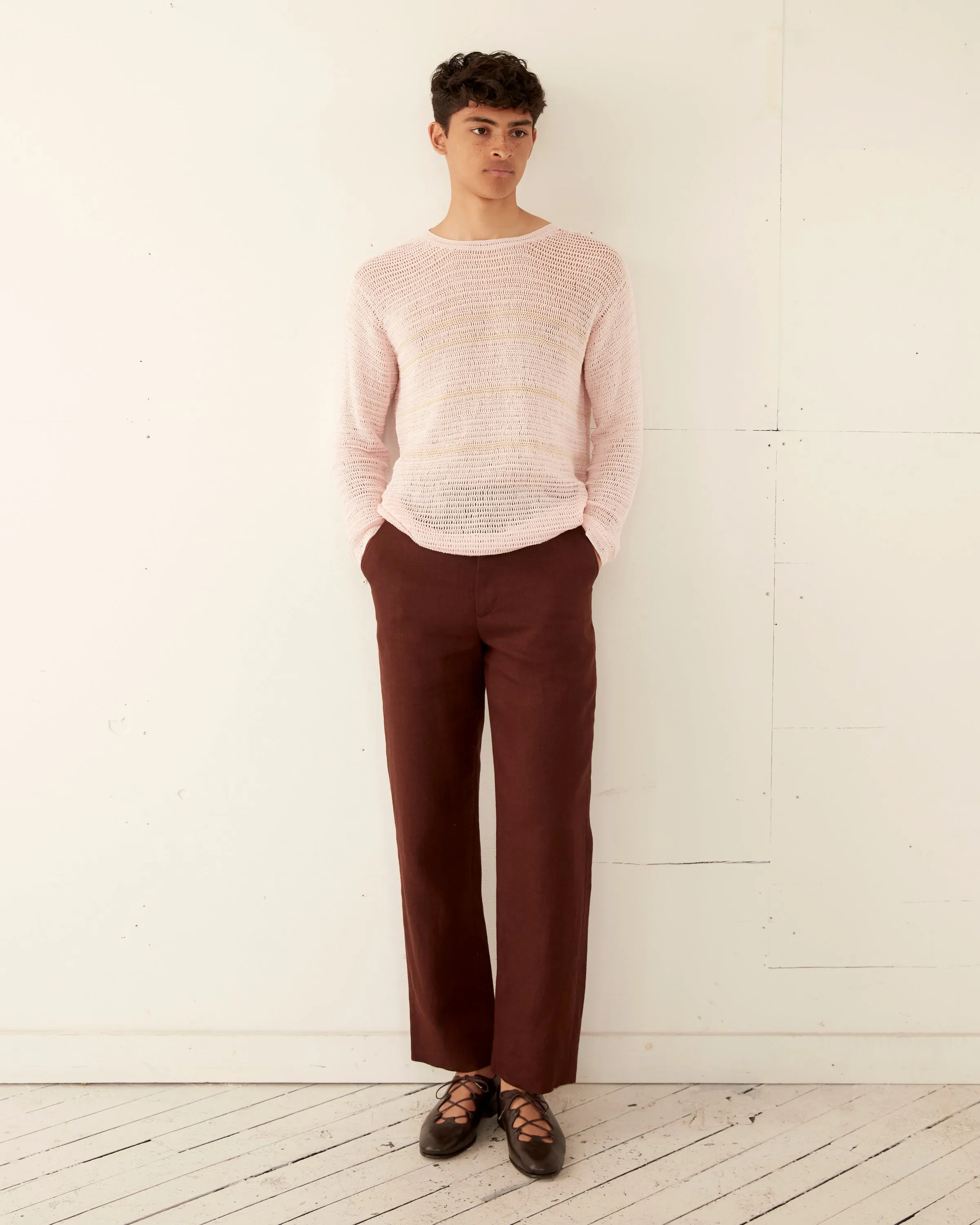 Delicate Stripe Crochet Pullover sold by BODE