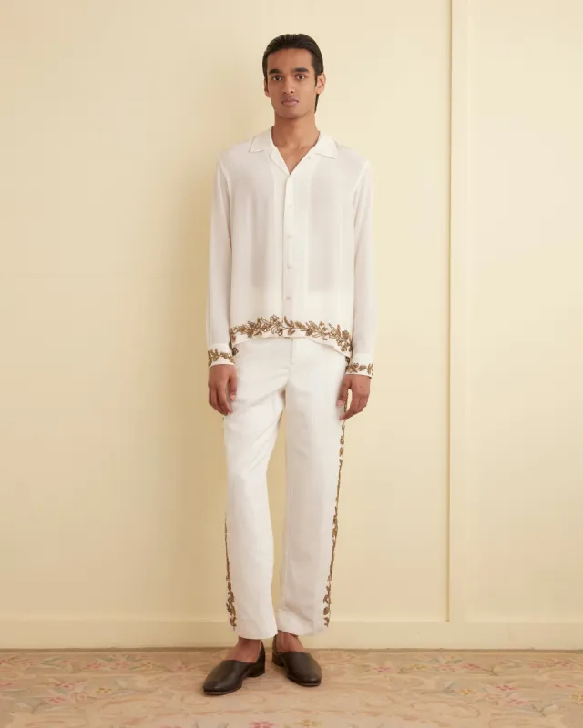 Beaded Wheat Flower Trousers sold by BODE