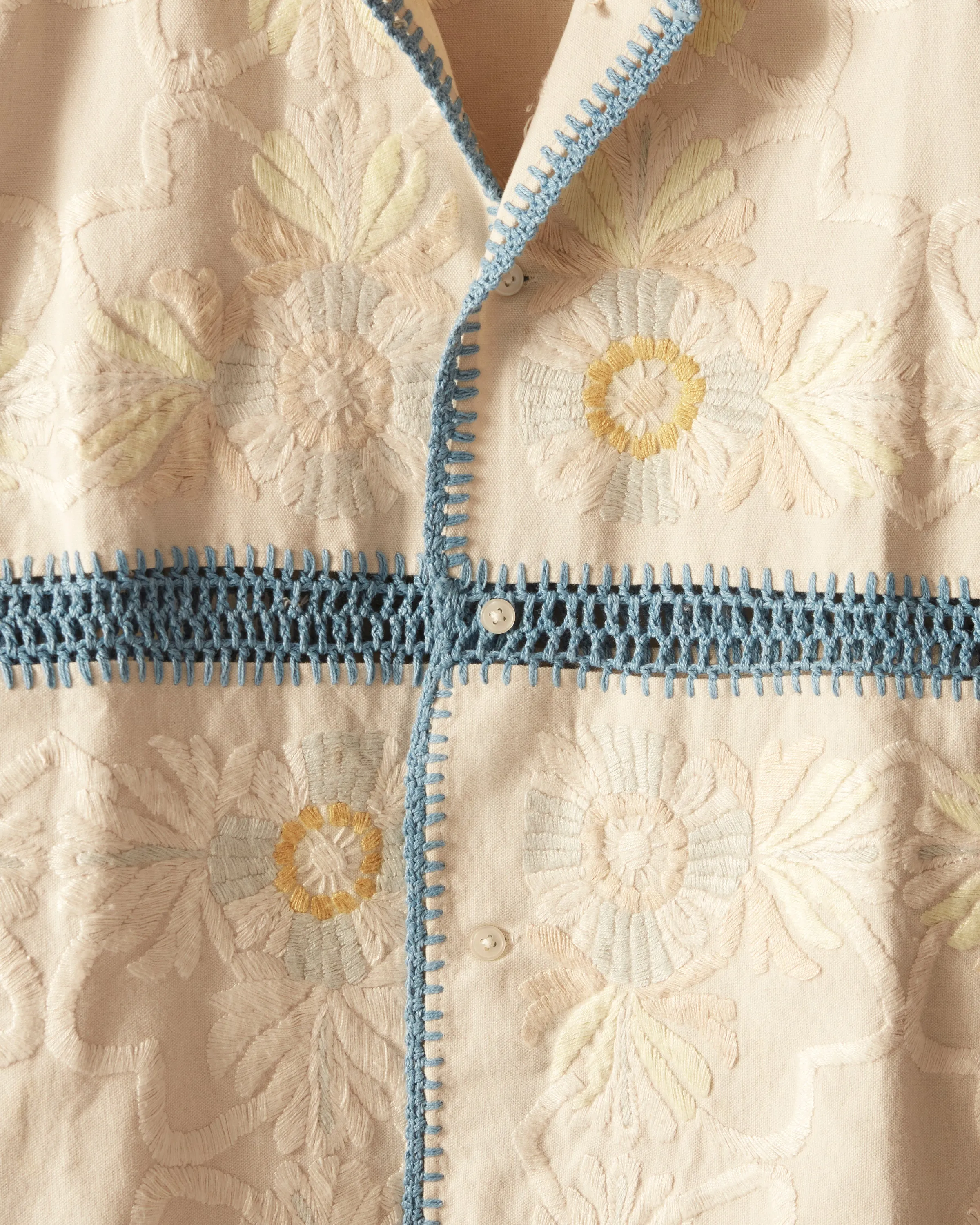 Crochet Ladderwork Short Sleeve Shirt sold by BODE product image thumbnail 3