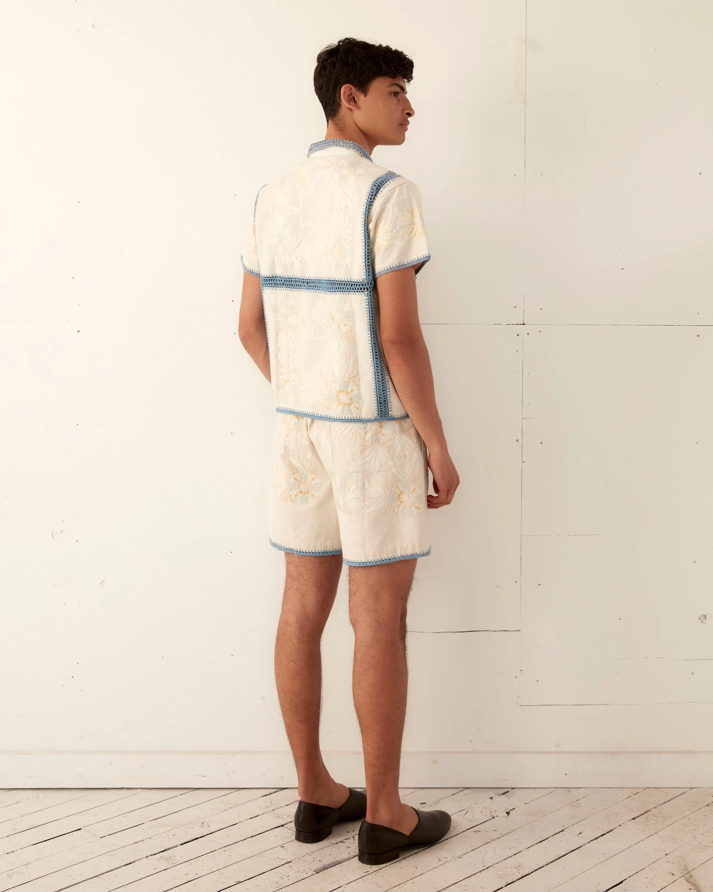 Crochet Ladderwork Short Sleeve Shirt sold by BODE product image thumbnail 4