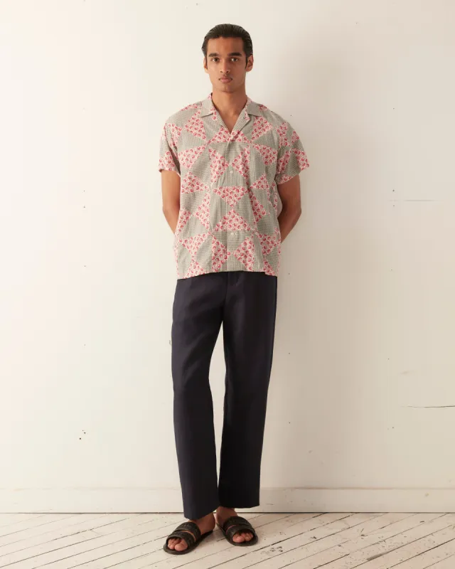 Deco Puzzle Patchwork Short Sleeve Shirt sold by BODE
