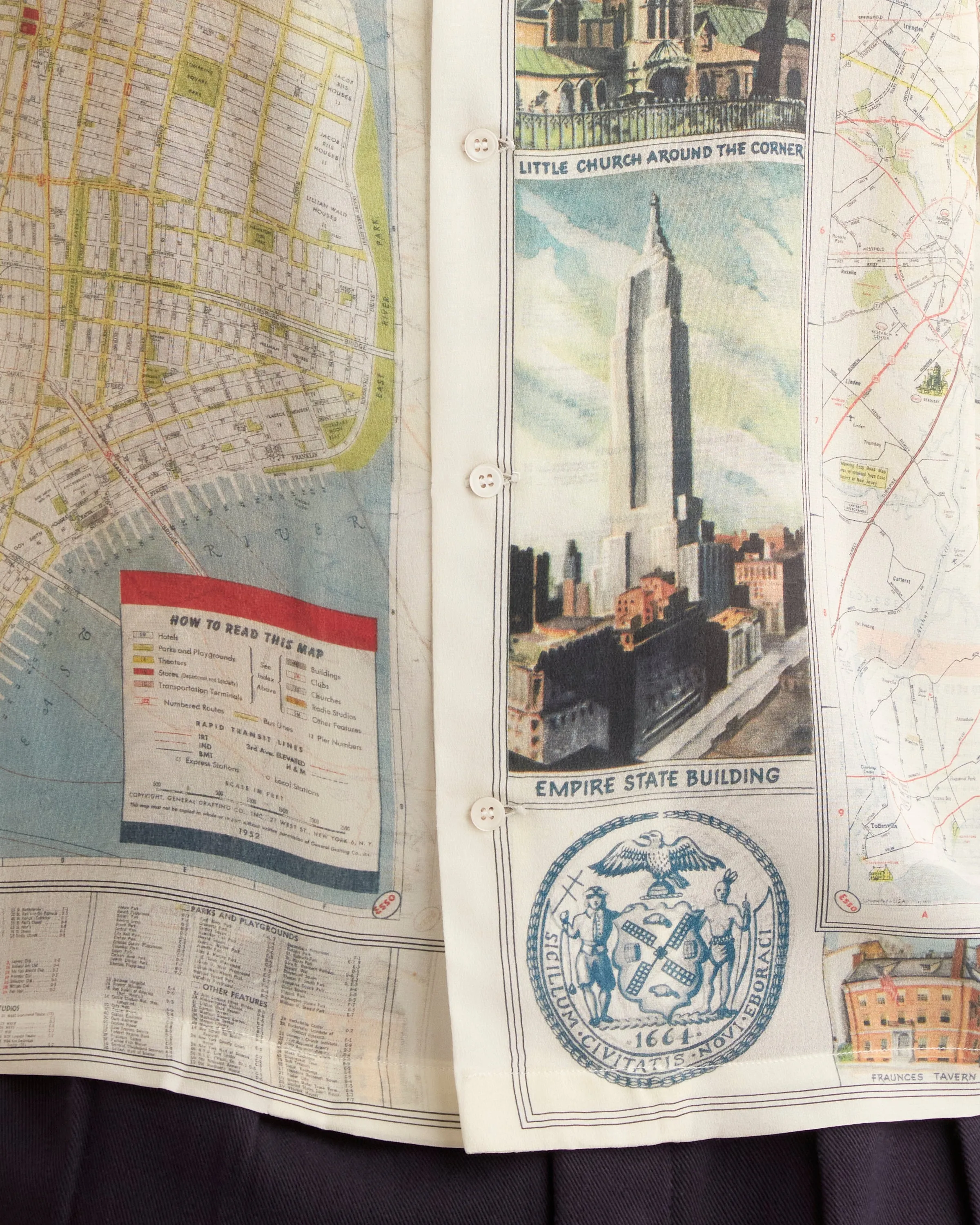 New York City Map Short Sleeve Shirt sold by BODE product image thumbnail 2