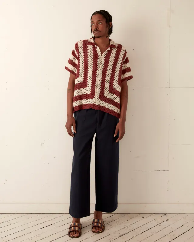 Flagship Crochet Shirt - Paprika sold by BODE