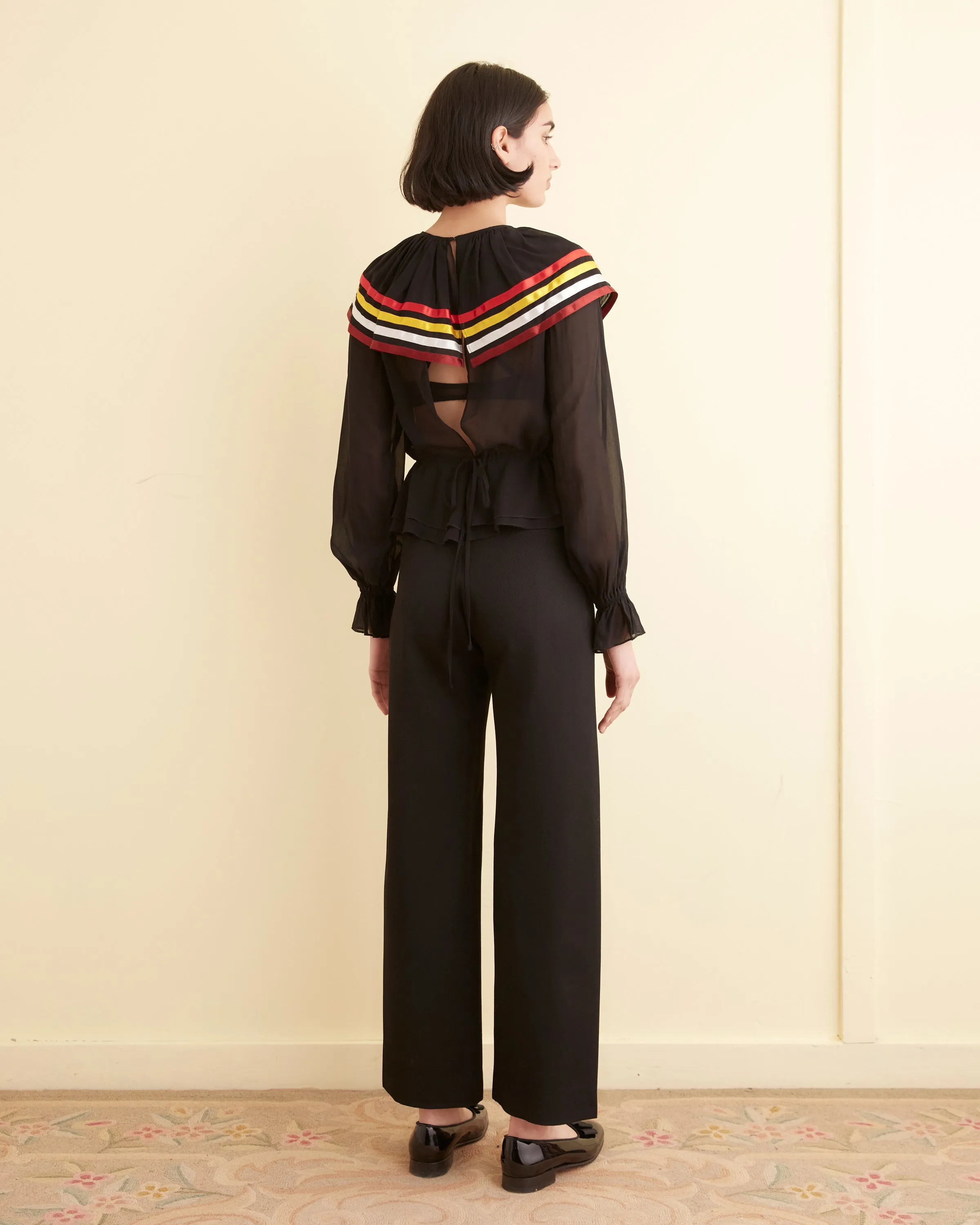 Talo Ruffle Top - Black/Multi sold by BODE product image thumbnail 3