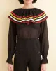 Talo Ruffle Top - Black/Multi sold by BODE