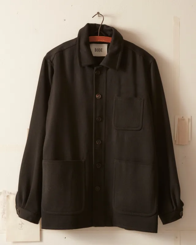 Twill Franck Jacket - Black sold by BODE