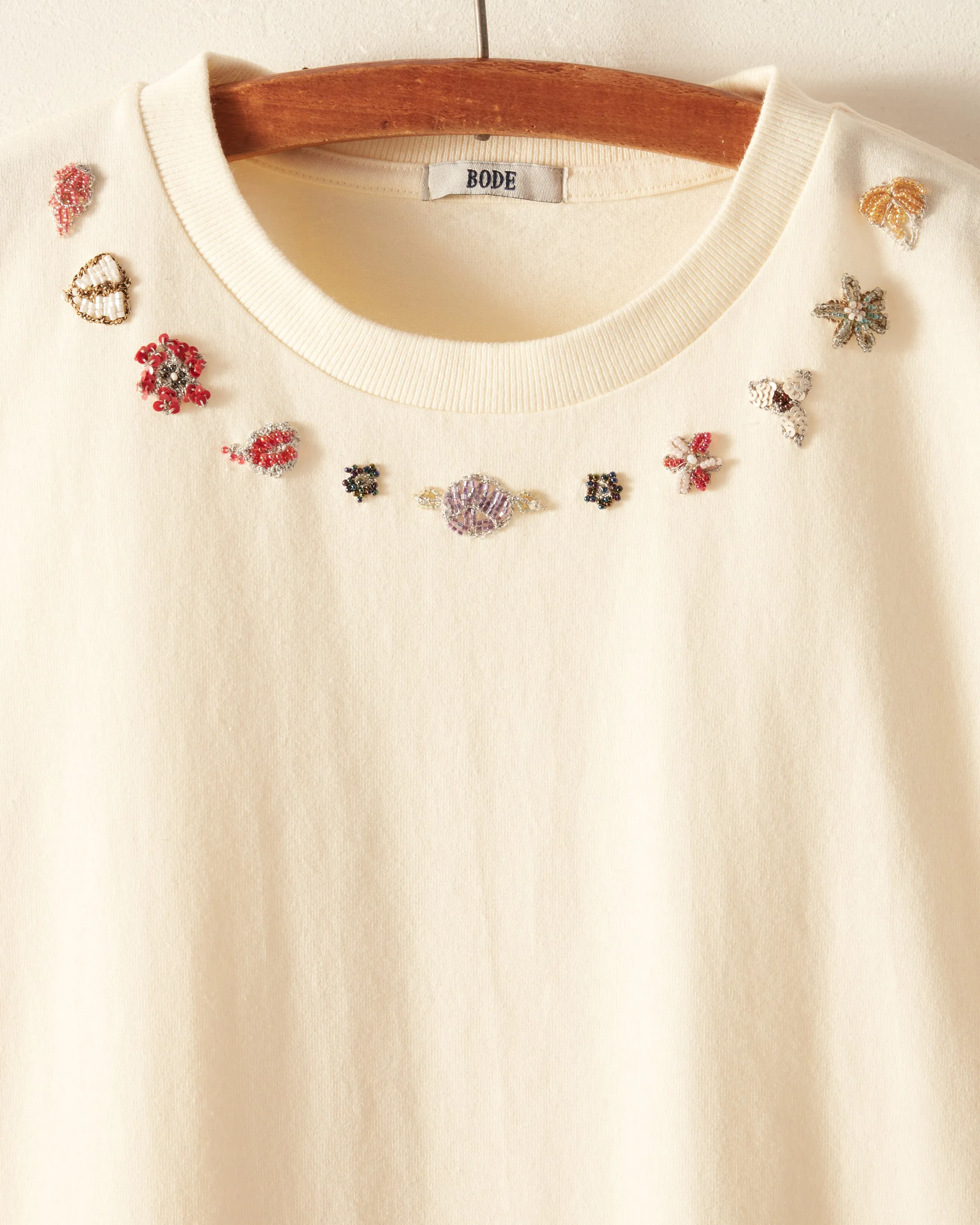 Beaded Necklace Tee - White sold by BODE product image thumbnail 3