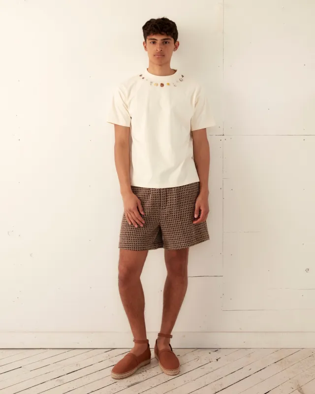 Beaded Necklace Tee - White sold by BODE