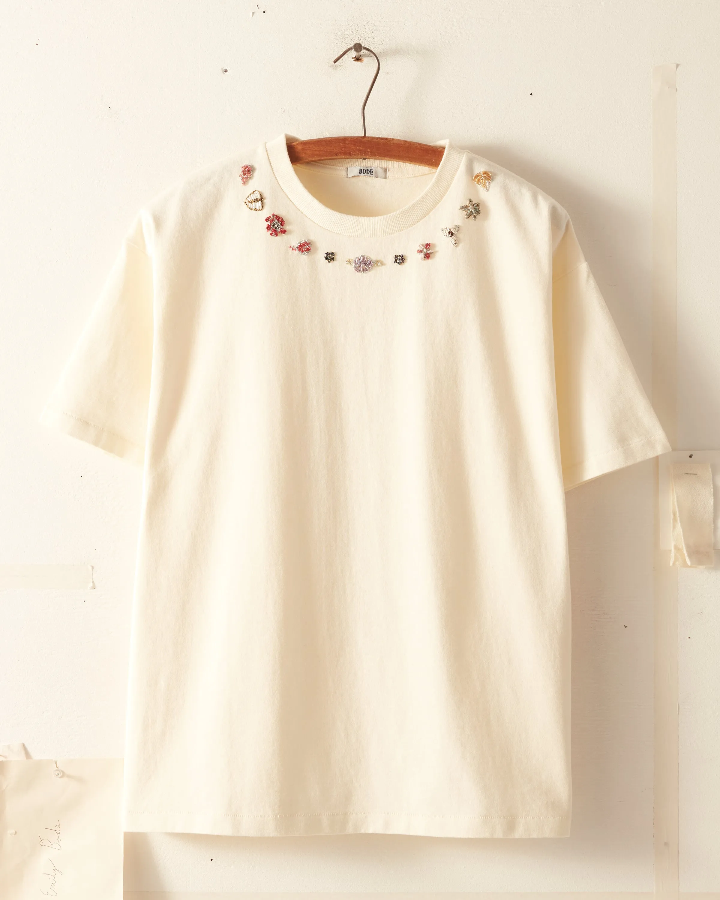 Beaded Necklace Tee - White sold by BODE product image thumbnail 2