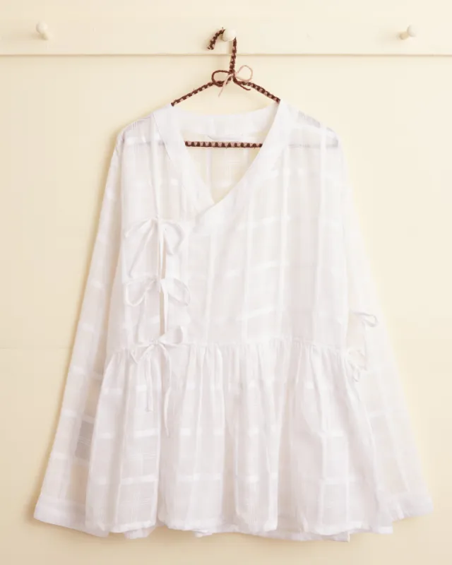 Tonal Plaid Jama Shirt sold by BODE