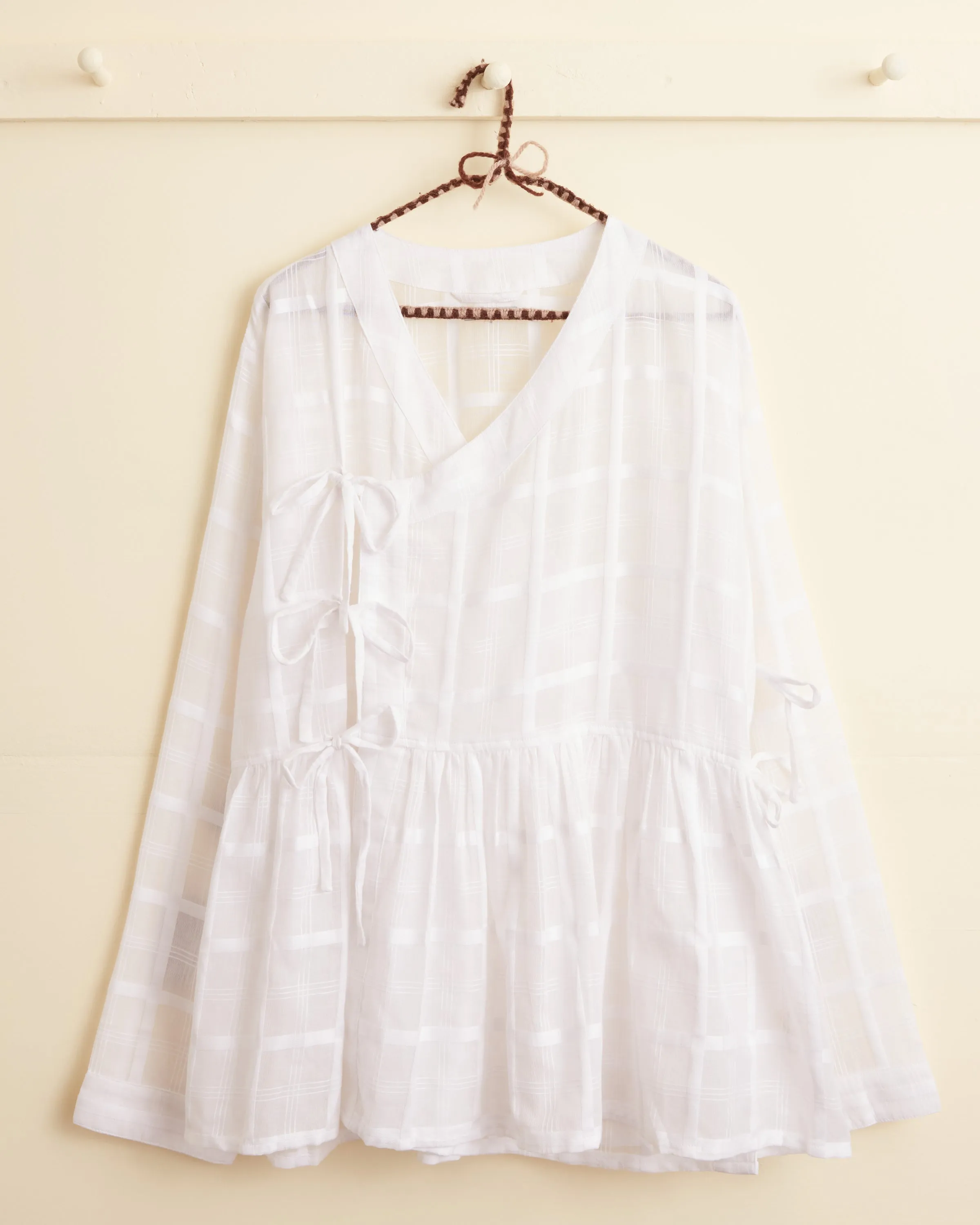 Tonal Plaid Jama Shirt sold by BODE