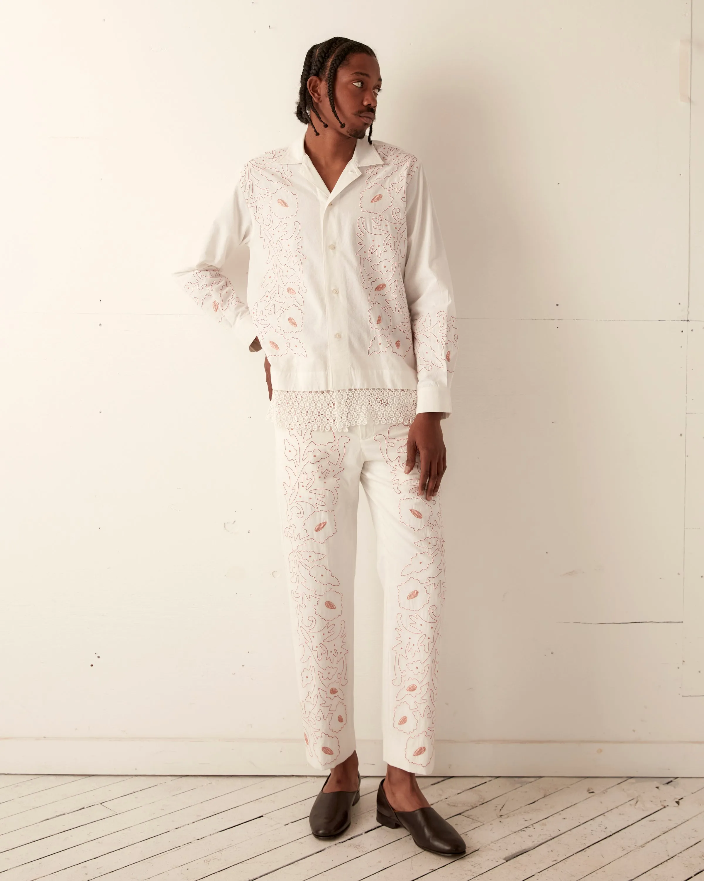 Braided Couching Long Sleeve Shirt sold by BODE